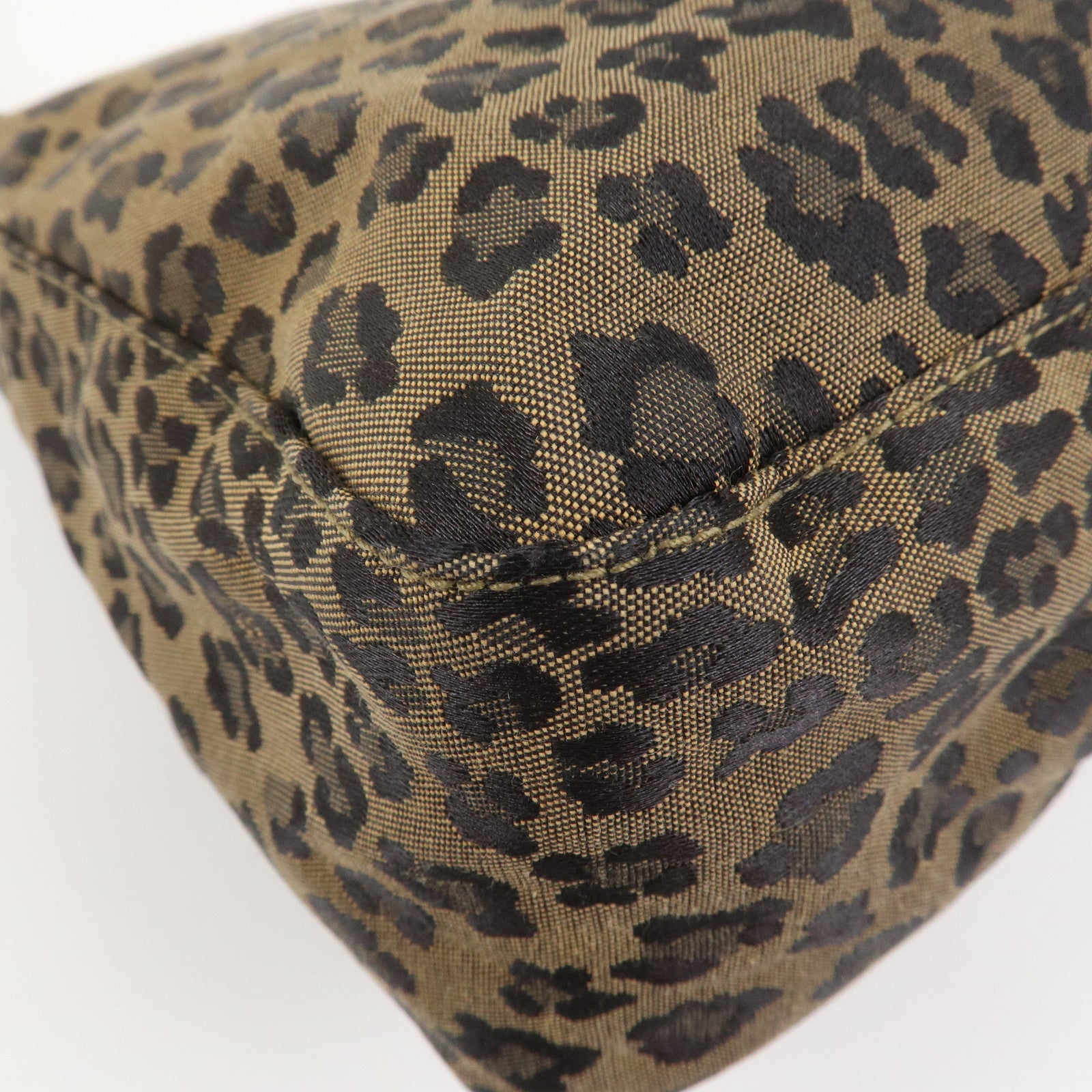 FENDI Canvas Leather Shoulder Bag Crossbody Bag Leopard 263570