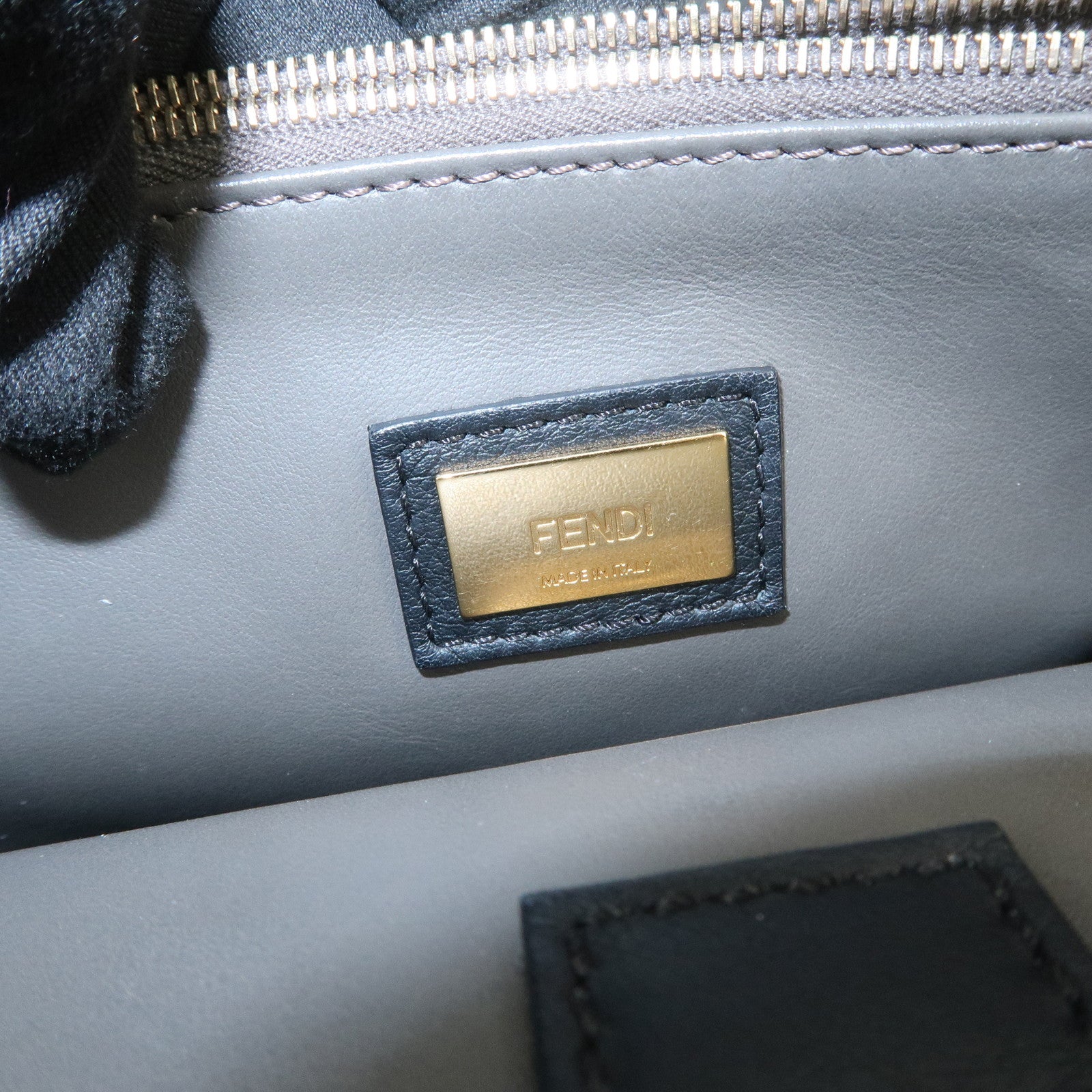 FENDI Petit 2Jours Leather 2Way Bag Hand Bag Black 8BH253