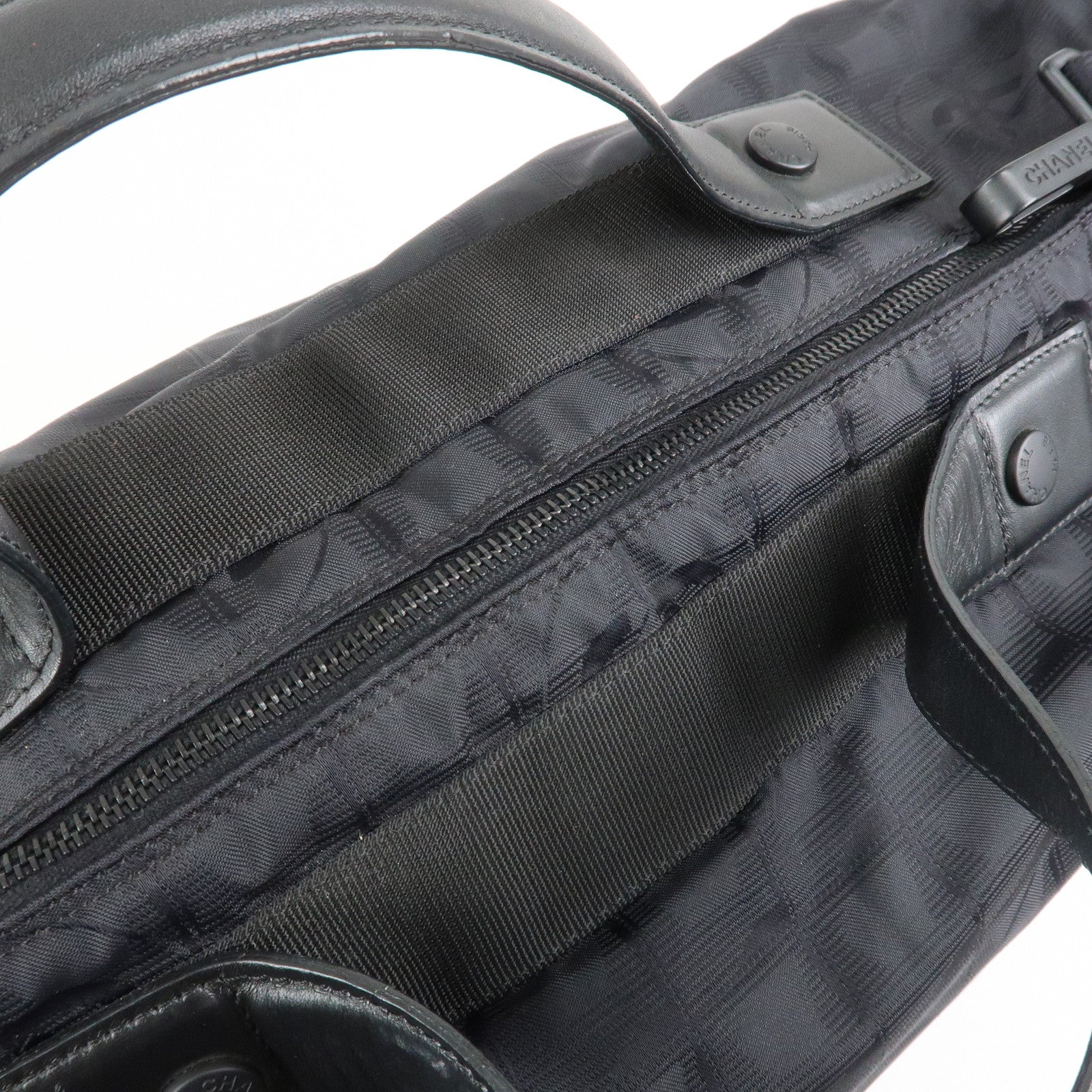 CHANEL New Travel Line Nylon Jacquard 2Way Boston Shoulder Bag