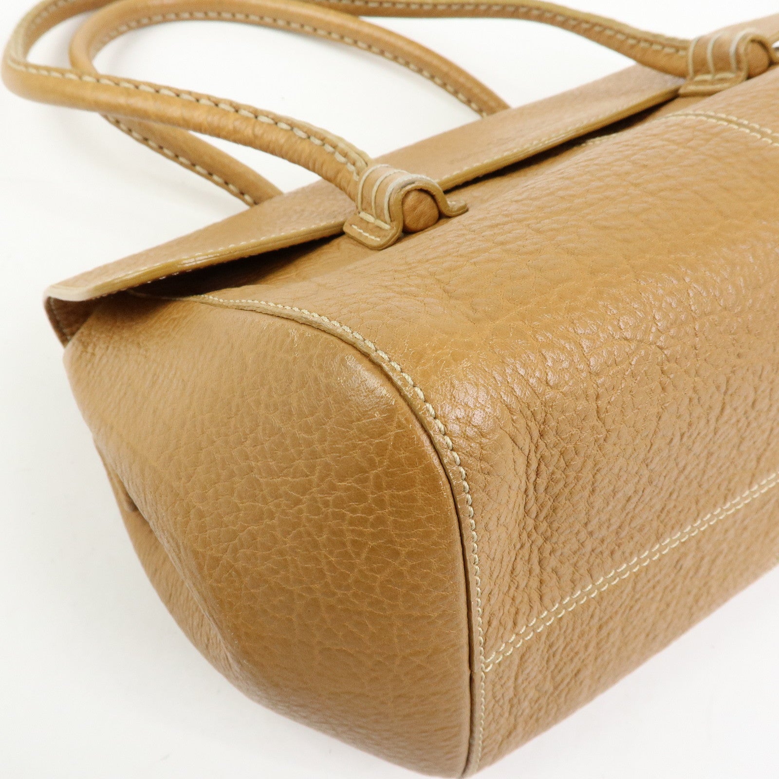 TOD'S Leather Hand Bag Shoulder Bag Brown