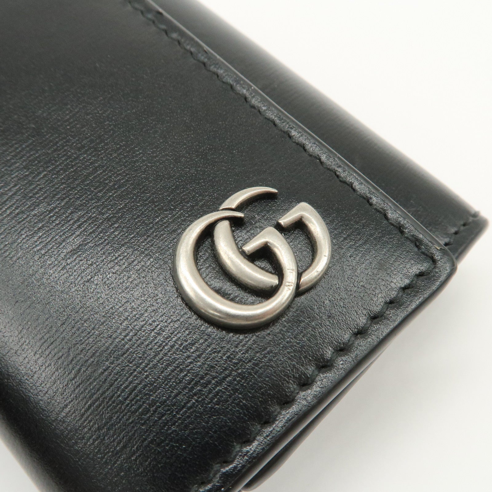 GUCCI GG Marmont Leather 6 Rings Key Case Key Holder Black 435305