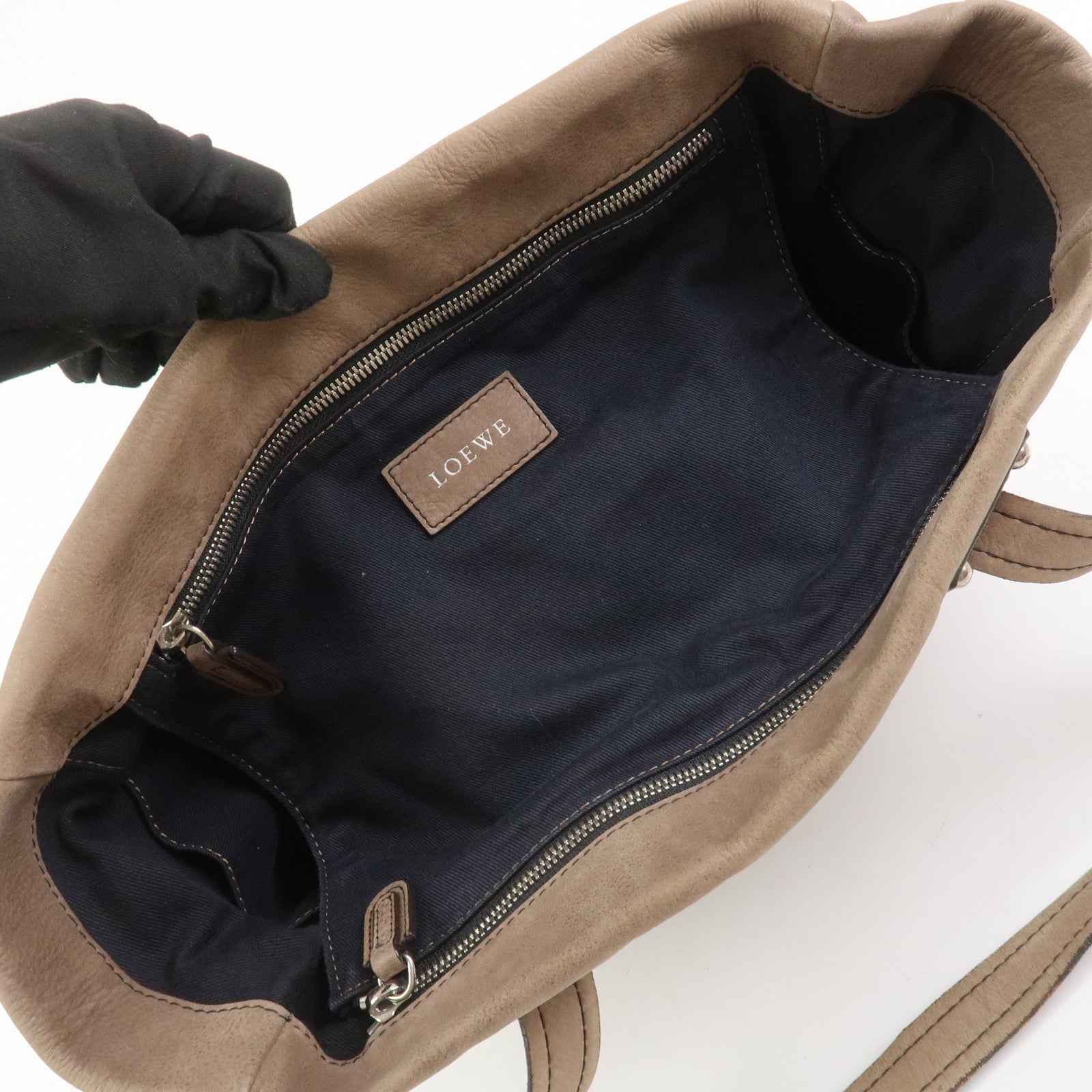 LOEWE Anagram Bolso Leather 2Way Bag Shoulder Bag Light Brown