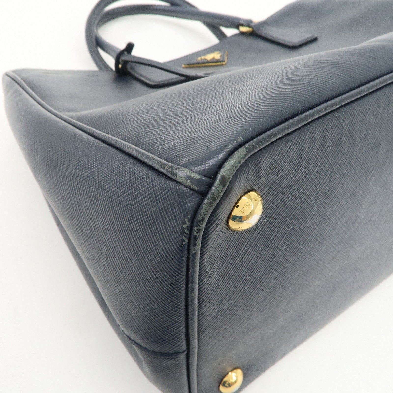 PRADA Galleria Saffiano Leather 2Way Bag Hand Bag Navy BN2274