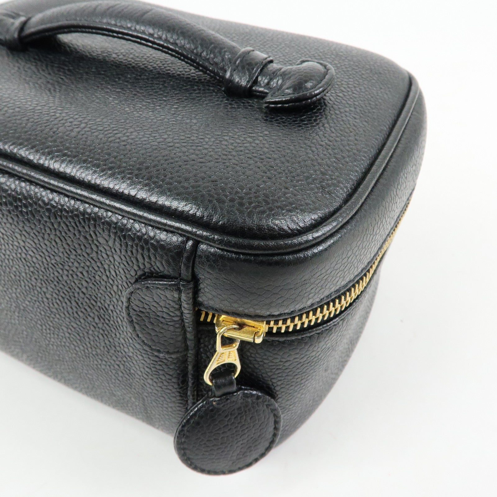 CHANEL COCO Mark Caviarskin Hand Bag Vanity Case Black A01997