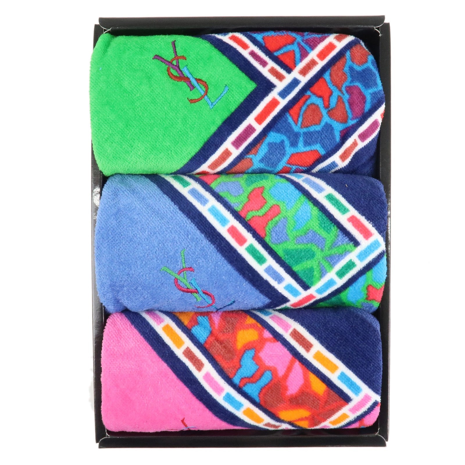 SAINT LAURENT  Set of 3 Cotton 100 % Towel Hand Towel Multicolor Used
