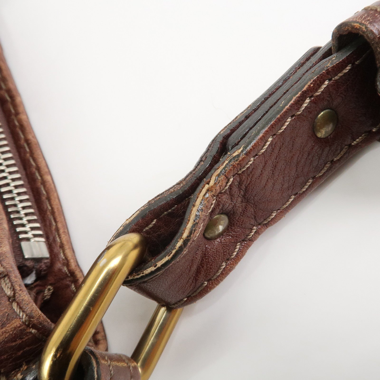 Chloe Paddington Leather Shoulder Crossbody Bag Brown