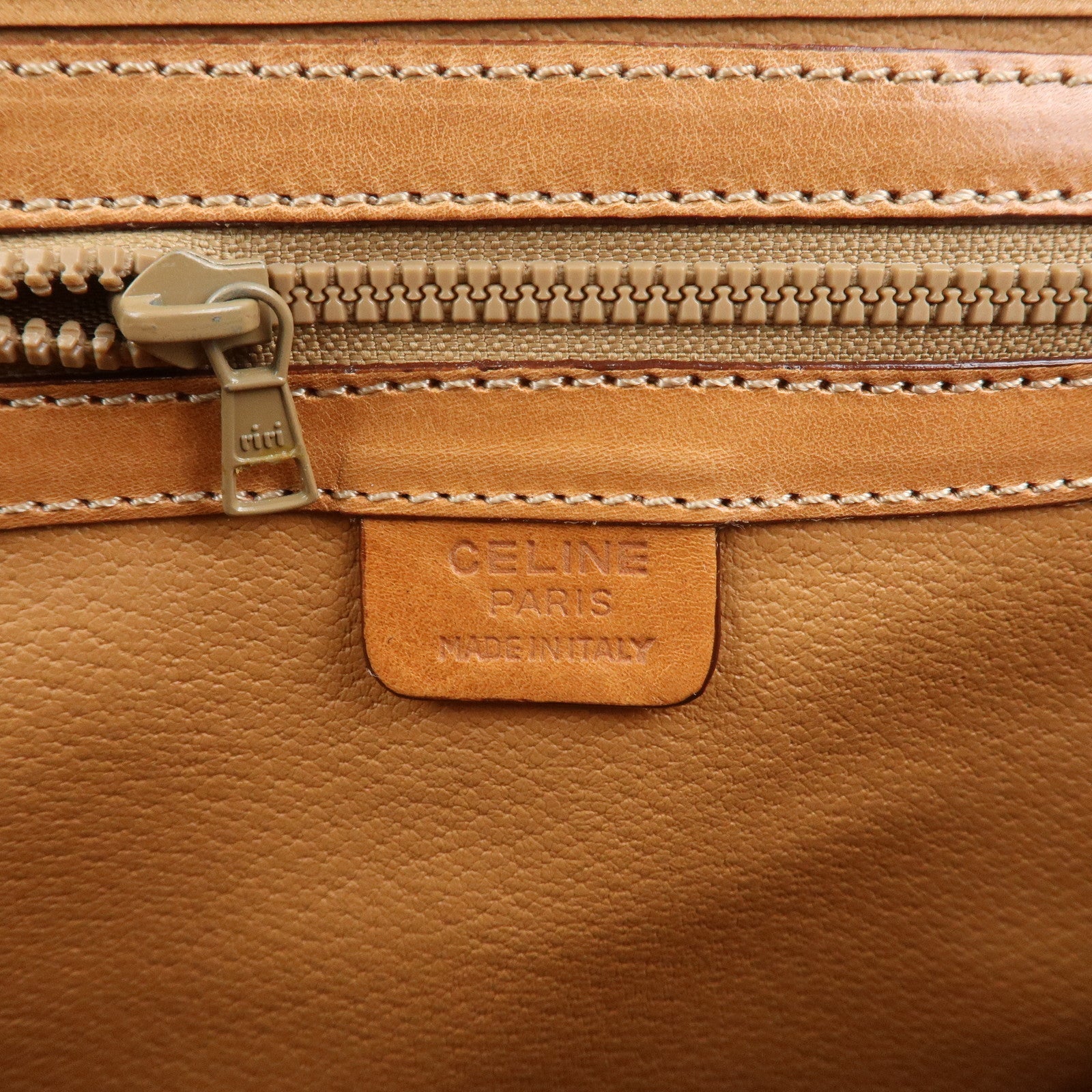 CELINE Macadam PVC Canvas Leather 2WAY Bag Shoulder Bag Brown