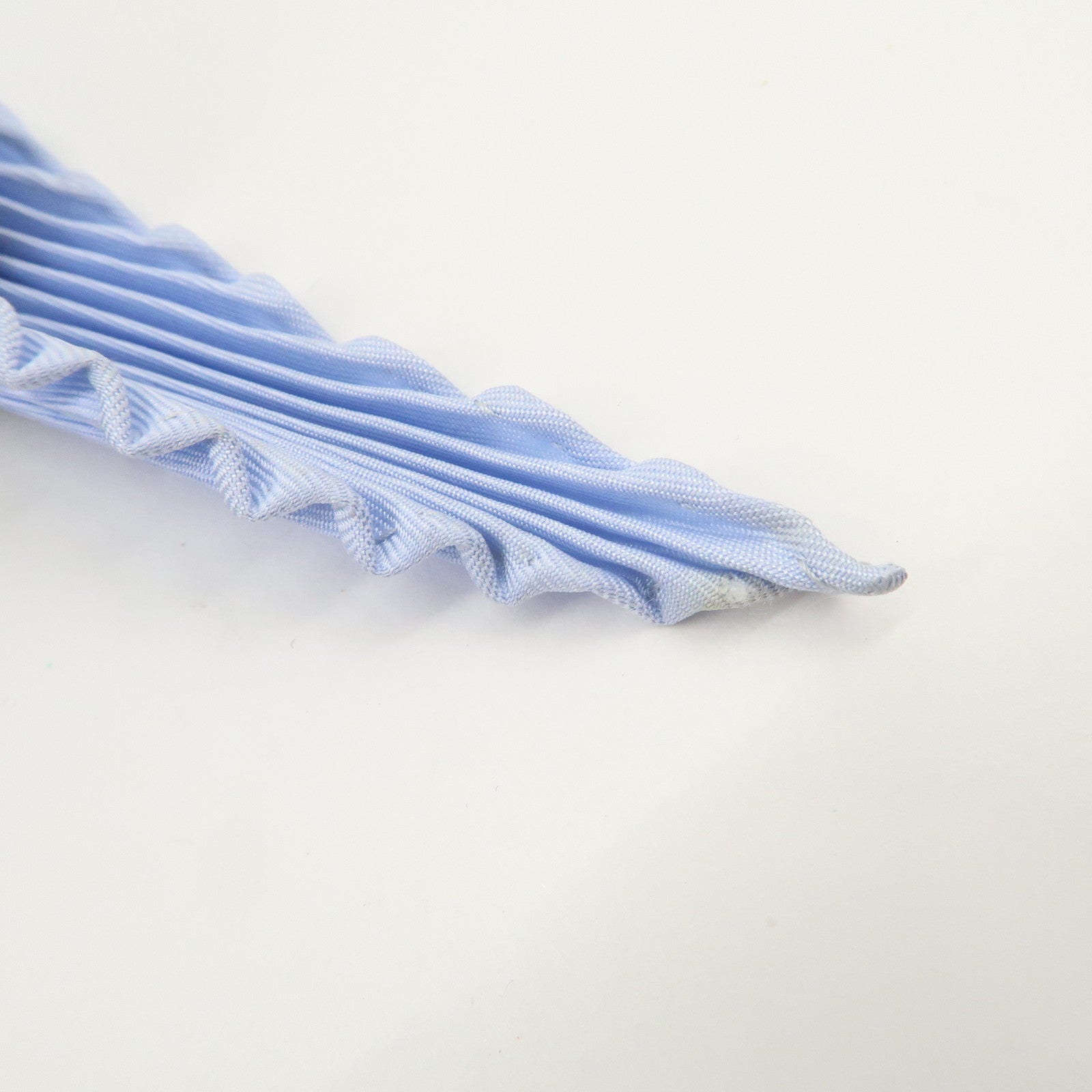 HERMES Pleats Carre Silk 100% Scarf DIES ET HORE Blue Ivory Used