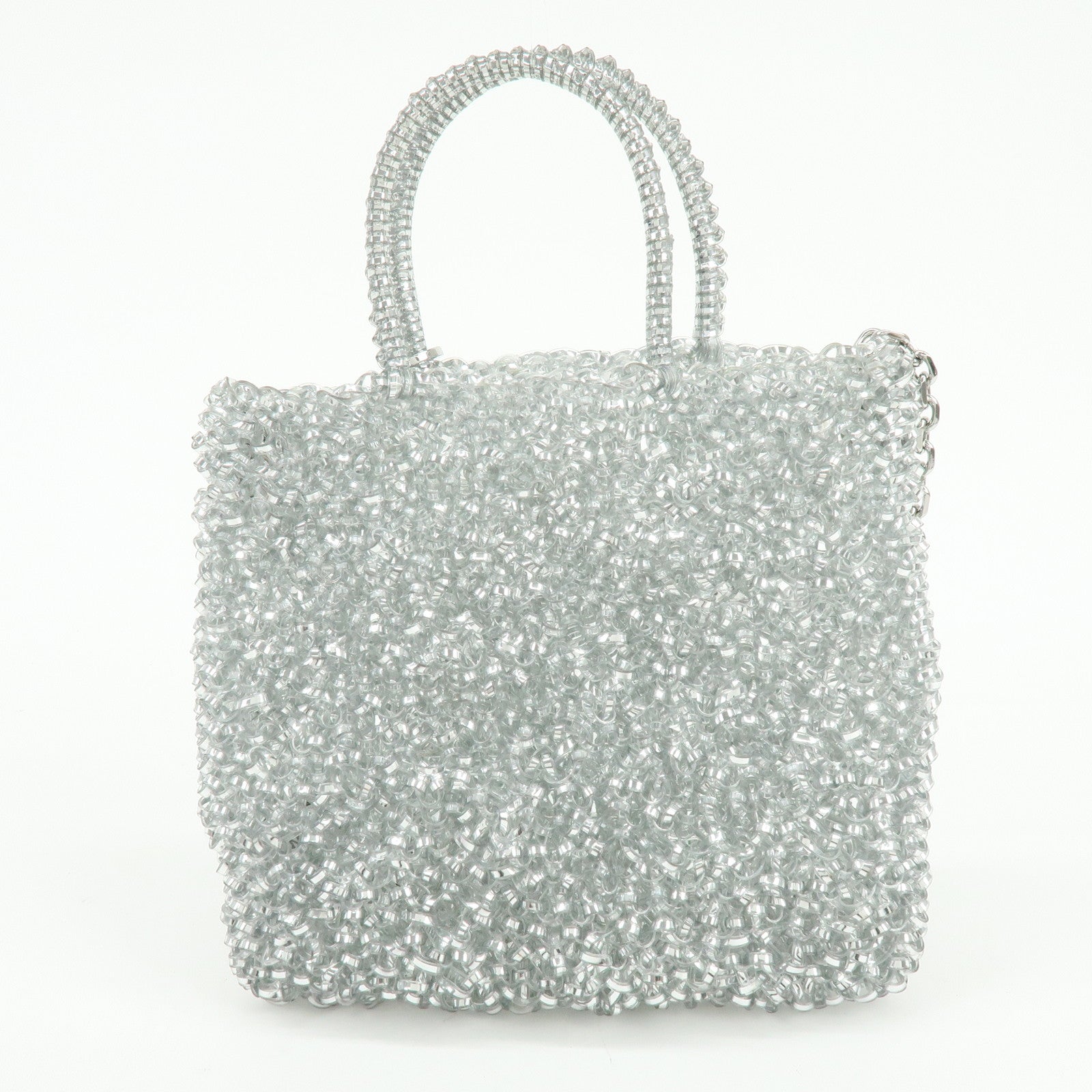 ANTEPRIMA PVC 2Way Bag Hand Bag Shoulder Bag Silver