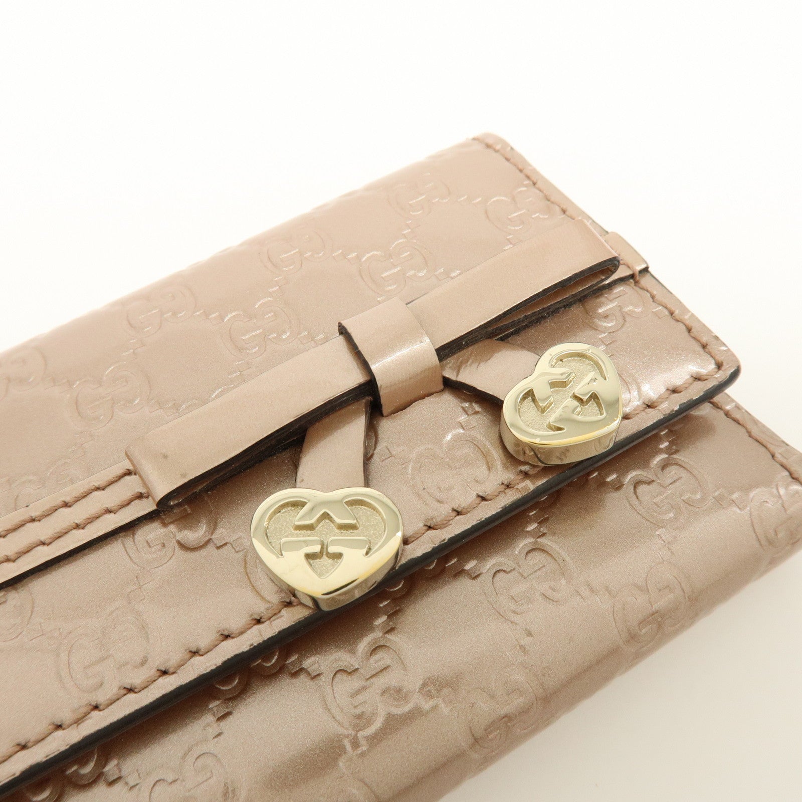 GUCCI Interlocking G Lovely Heart Guccissima Leather KeyCase 322322