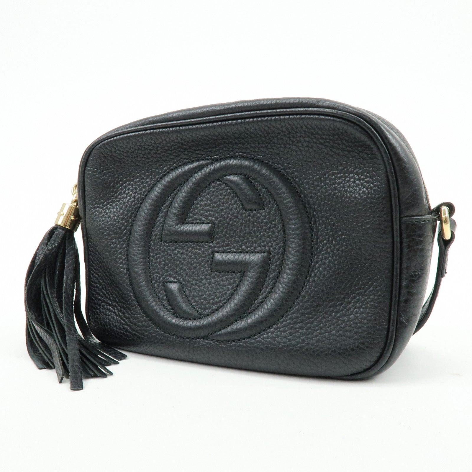 GUCCI SOHO Leather Small Disco Bag Shoulder Bag Black 308364