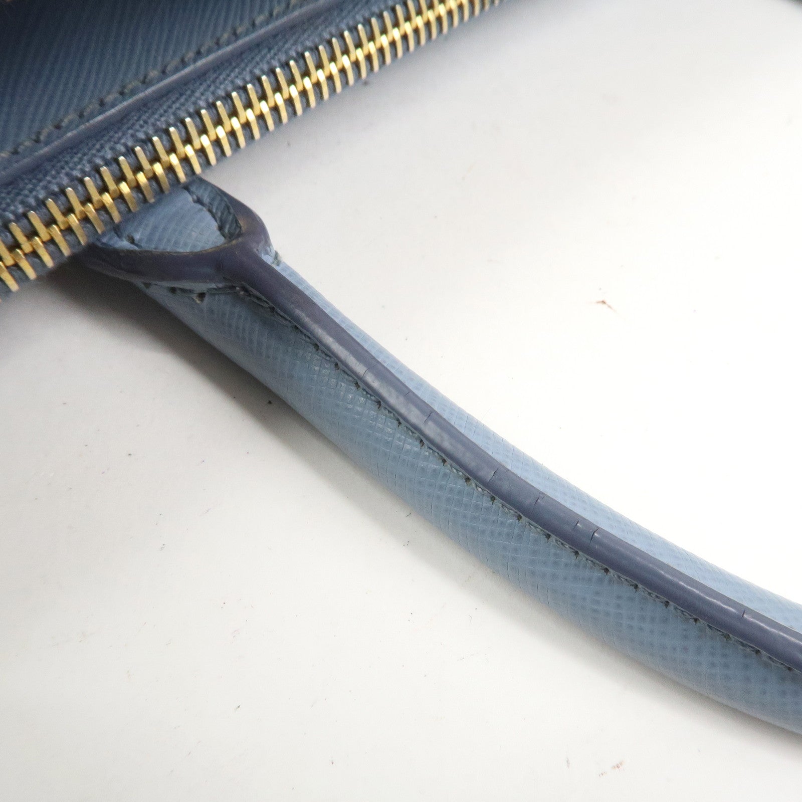 PRADA Triangle Logo Galleria 2Way Bag Shoulder Bag Light Blue BN2863