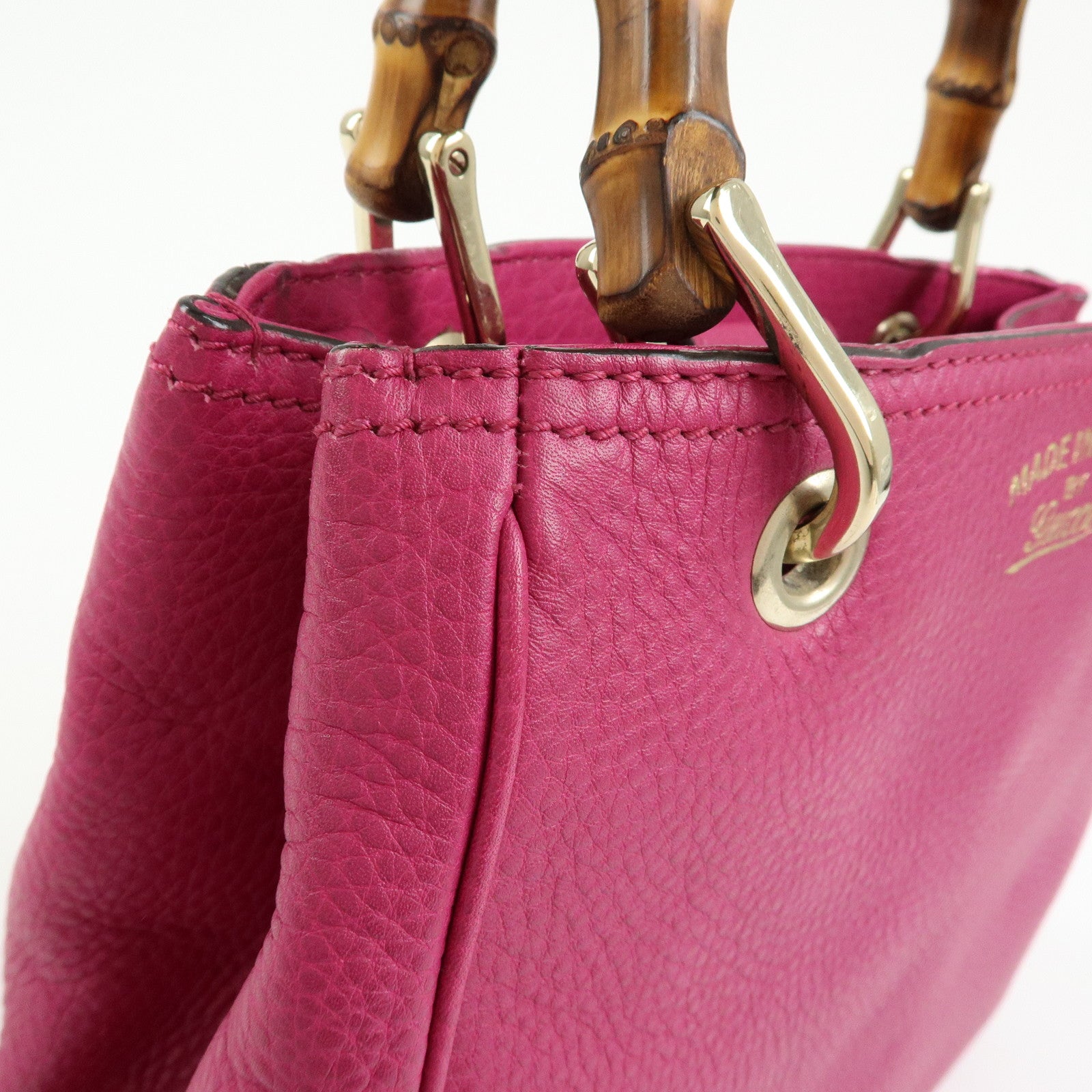 GUCCI Bamboo Leather 2Way Bag Tote Bag Shoulder Bag Pink 336032