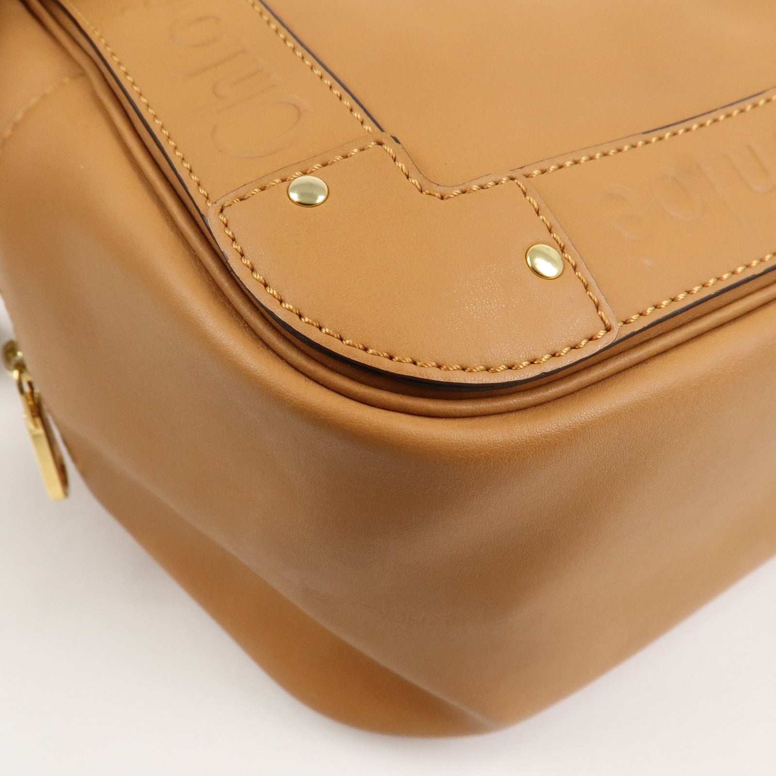 Chloe Eden Leather Shoulder Bag Hand Bag Tassel Brown