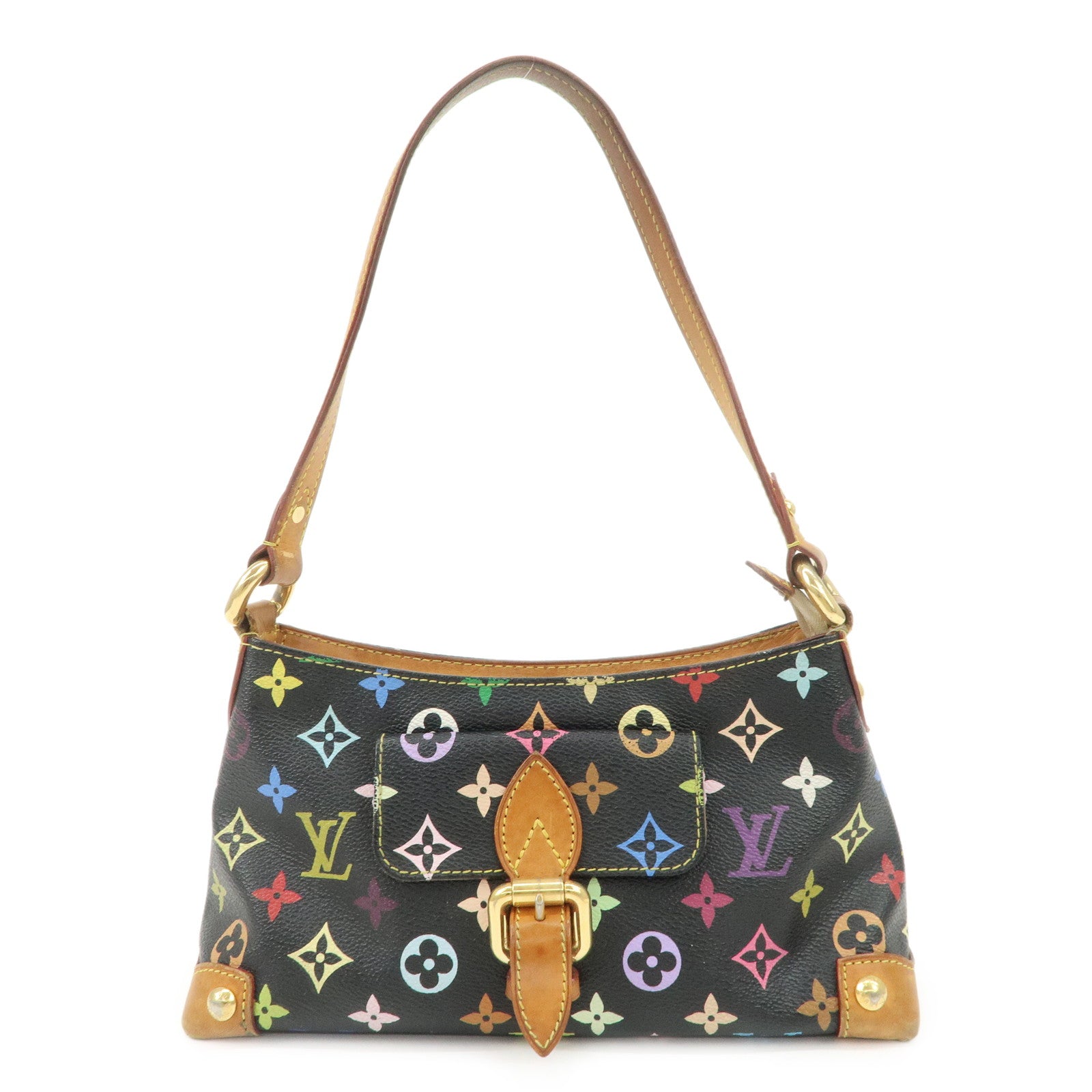 Louis Vuitton Monogram Multicolor Eliza Shoulder Bag Black M40099 Used