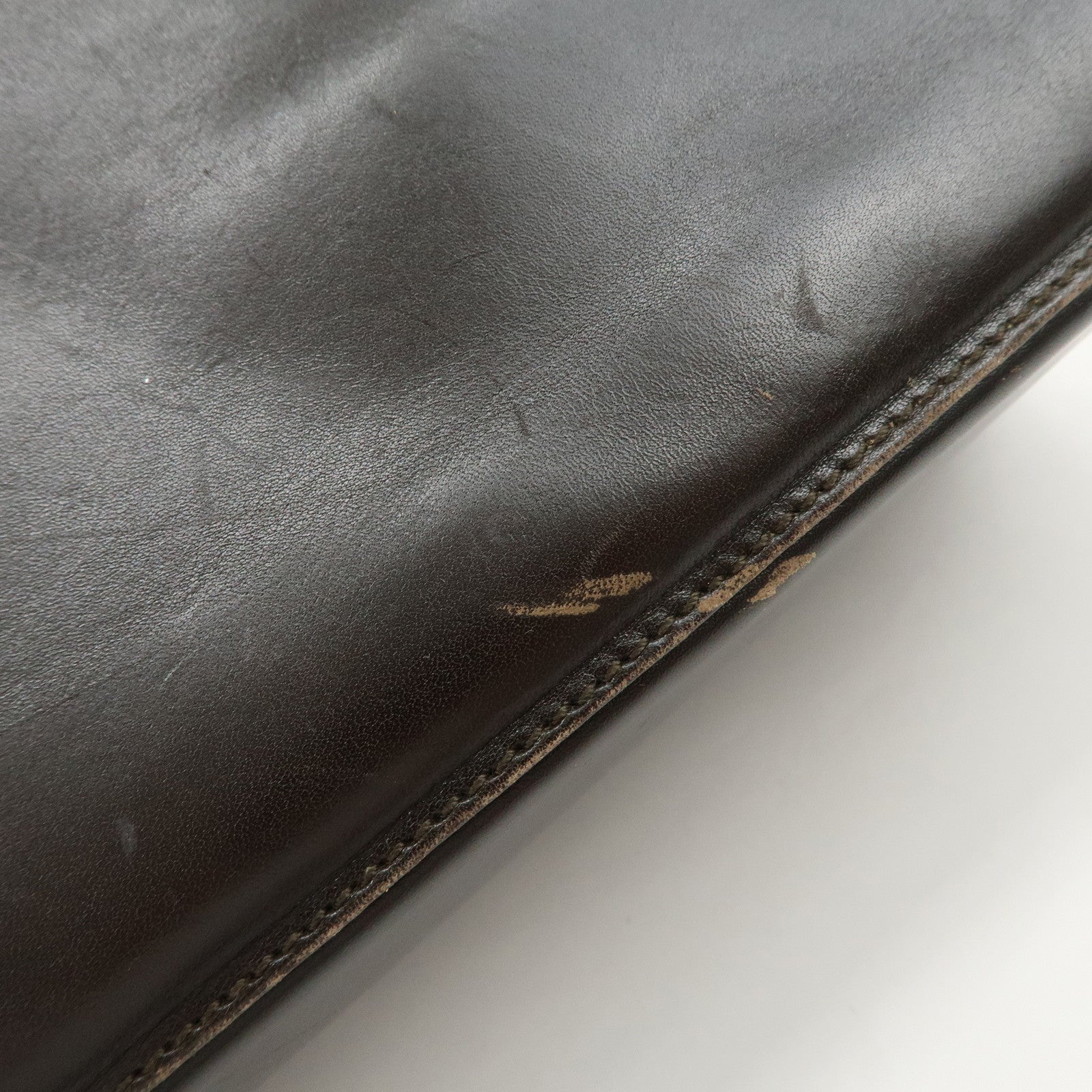 Ferragamo Gancini Leather 2Way Hand Bag Shoulder Bag Brown