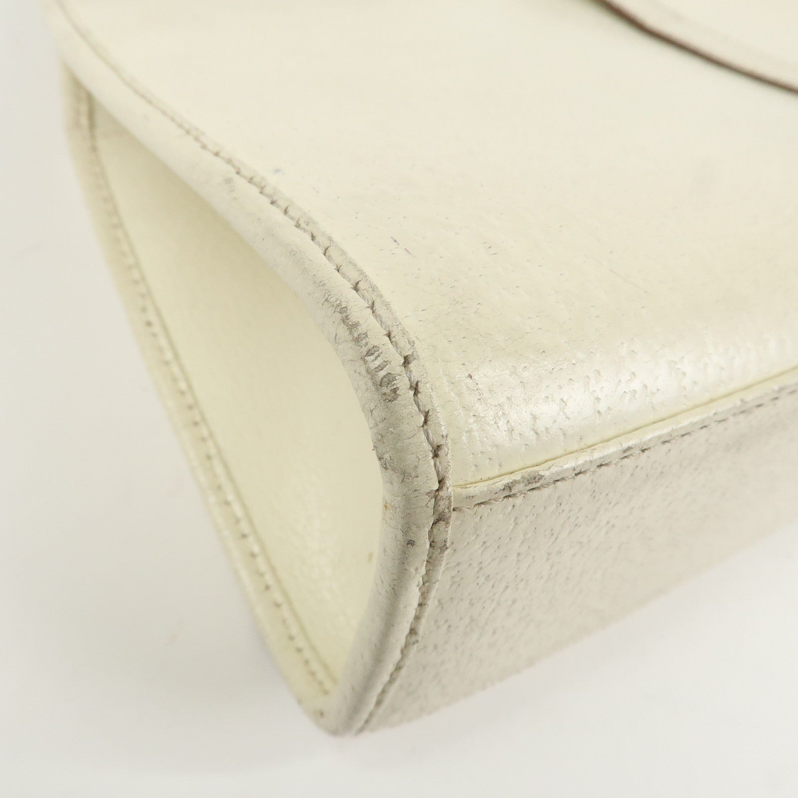 GUCCI Jackie Leather Shoulder Bag Hand Bag Ivory Silver HDW Used