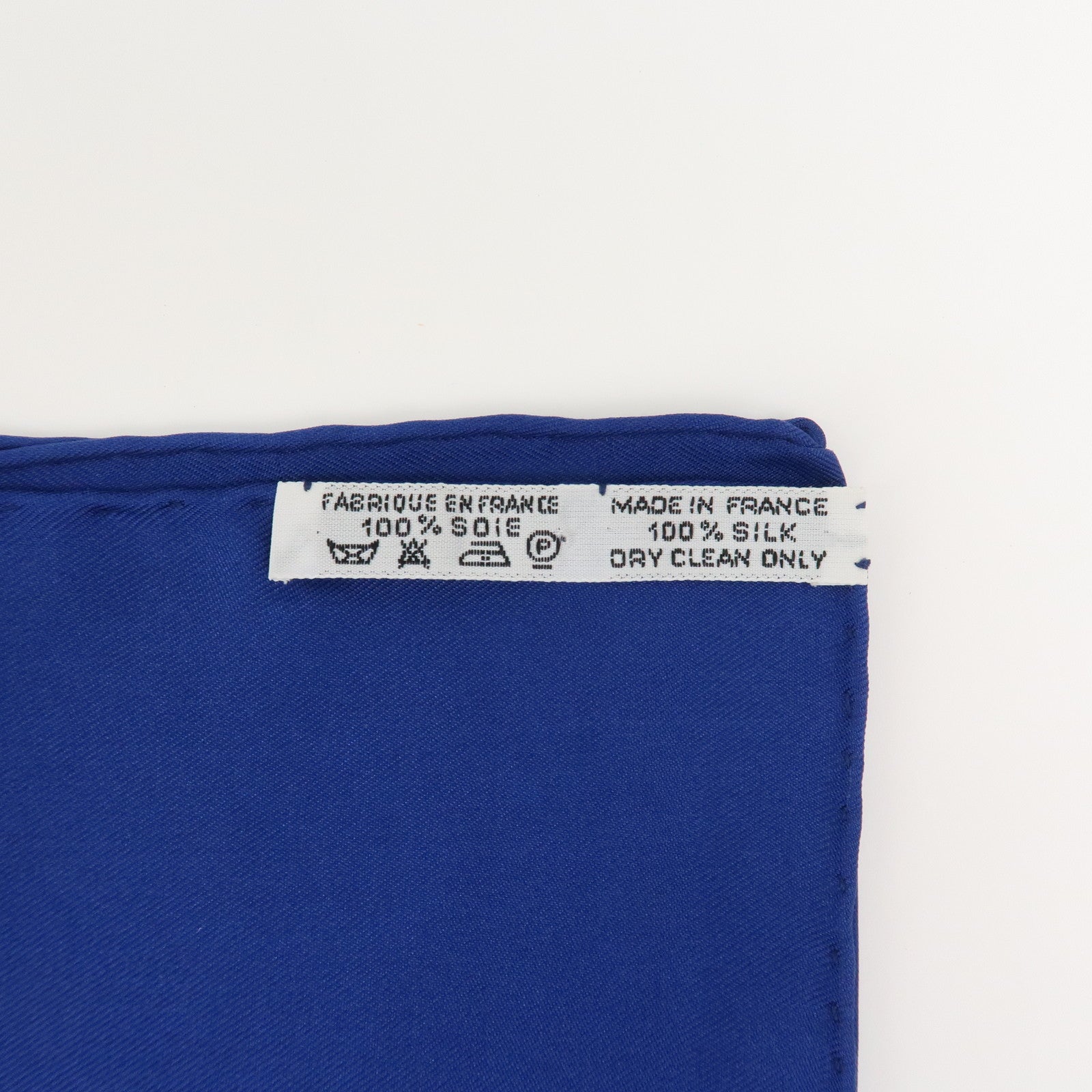 HERMES Carre 90 Silk 100% Scarf LES RUBANS DU CHEVAL Blue White