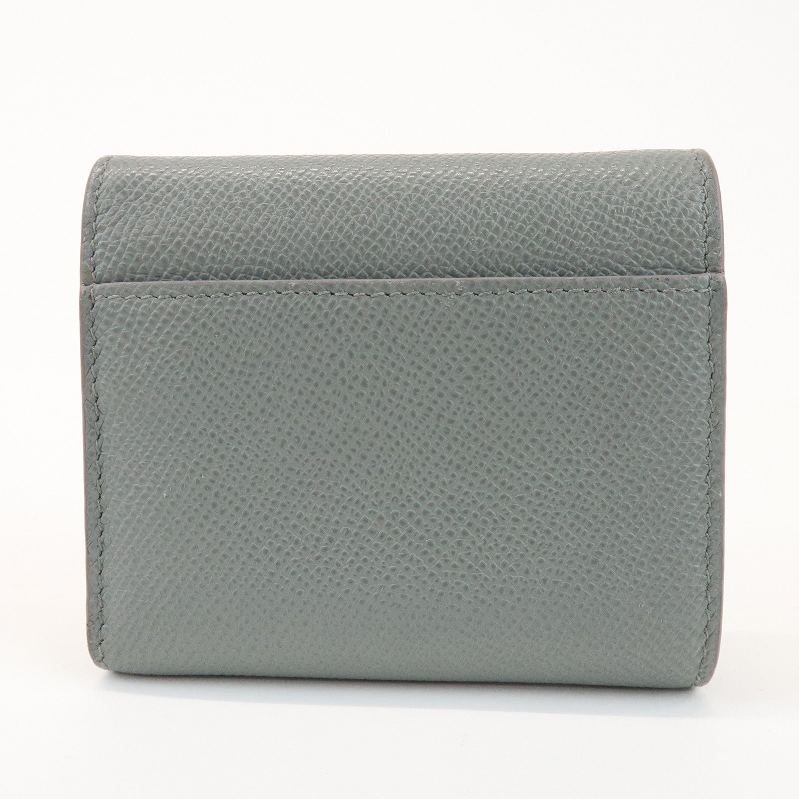 Christian Dior Montaigne Leather Compact Lotus Wallet Gray