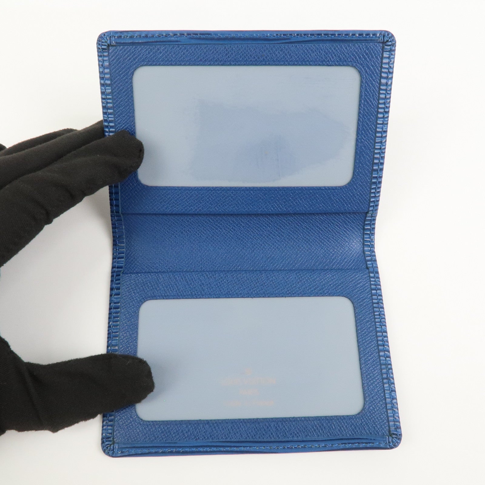 LLouis Vuitton Epi Porte 2 Cartes Vertical Card Case Blue M63205