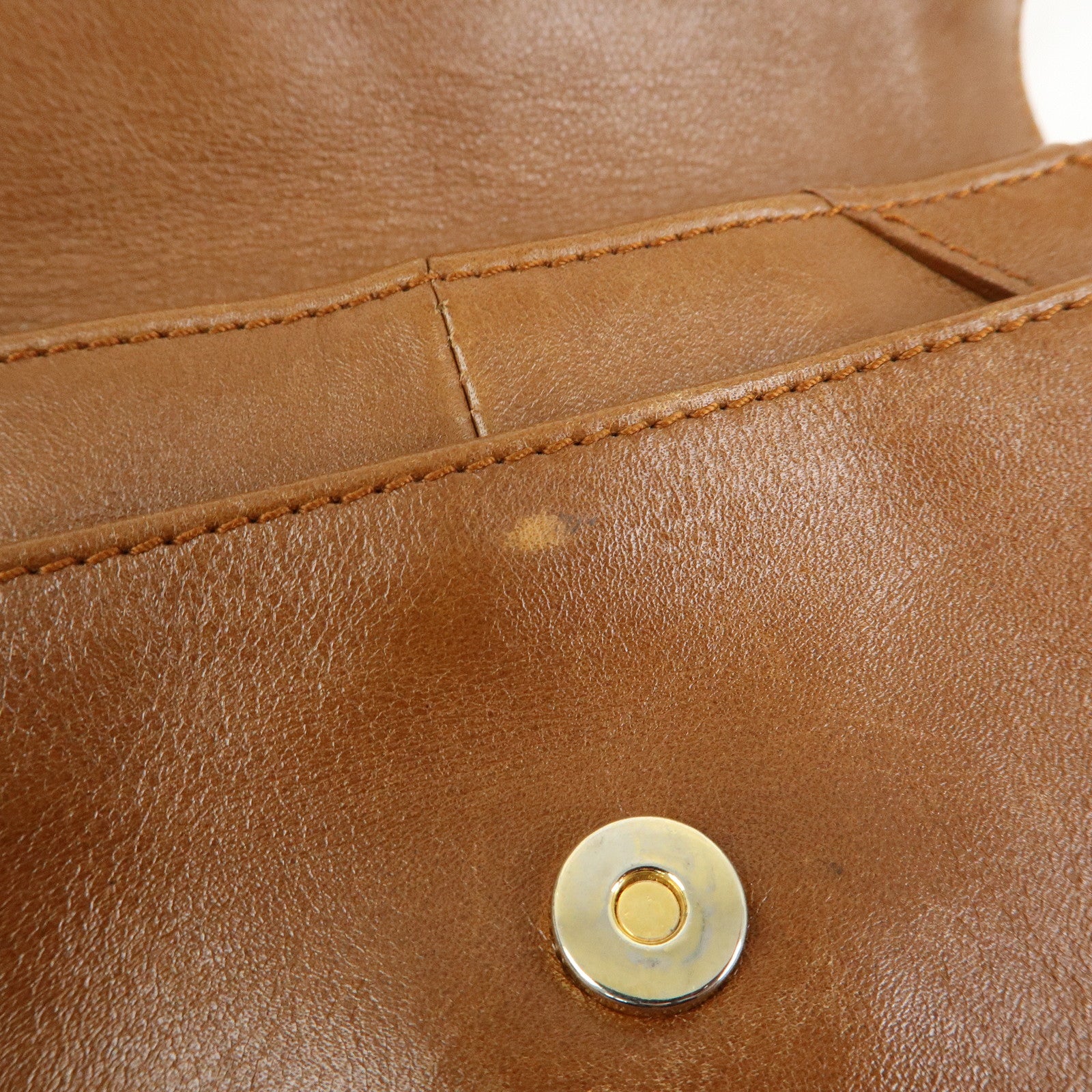 SAINT LAURENT PARIS Leather Shoulder Bag Hand Bag Brown