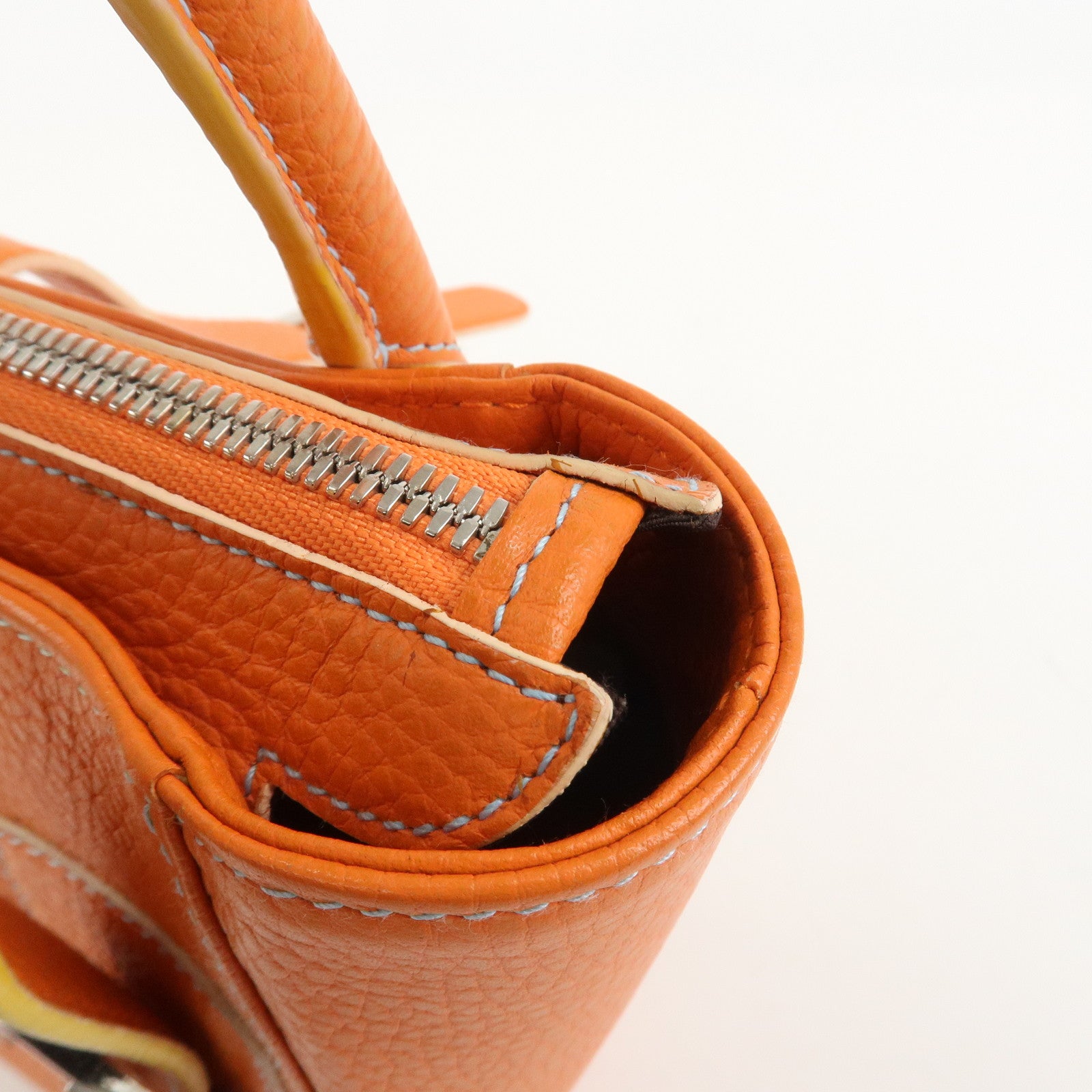LOEWE Senda Leather Hand Bag Orange
