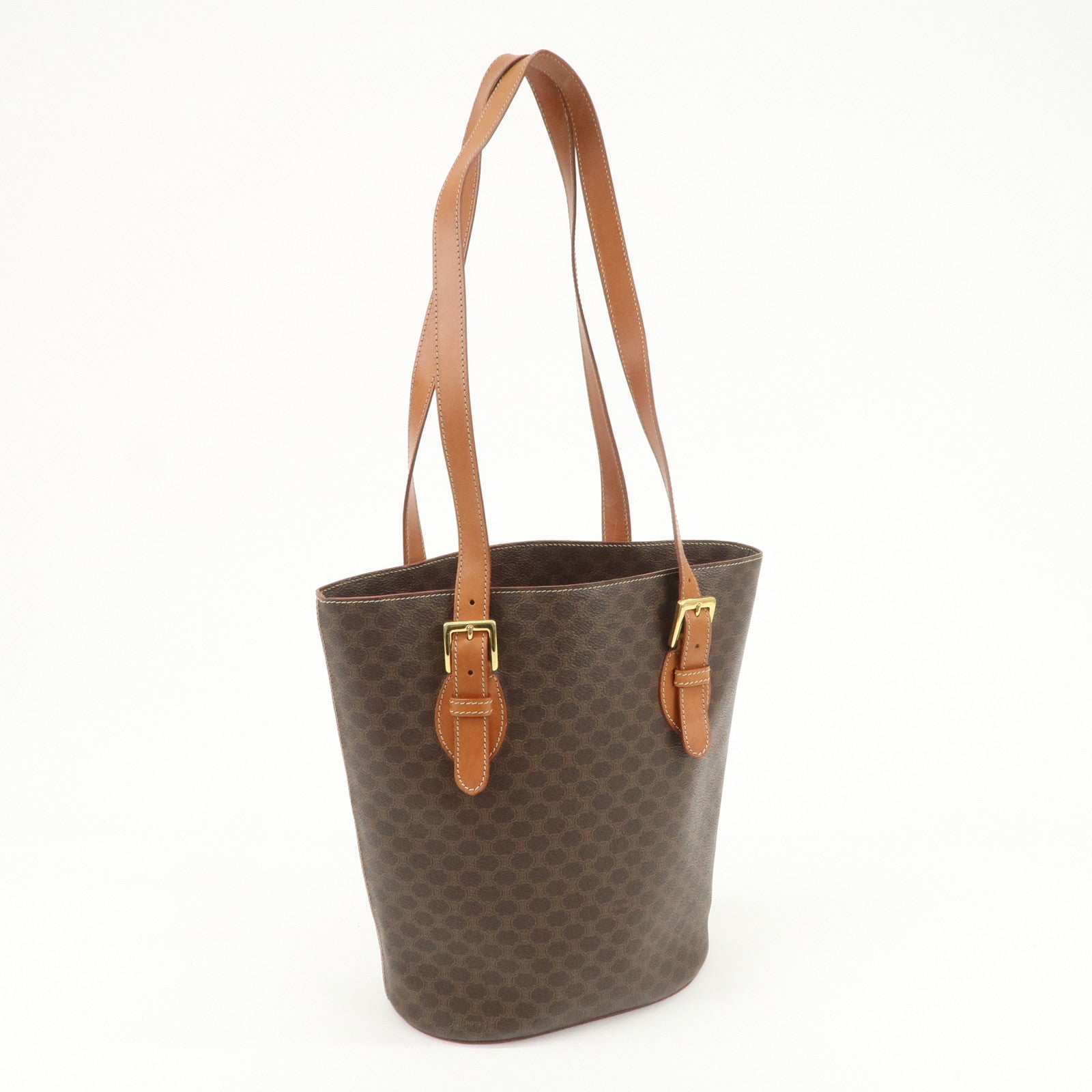 CELINE Macadam PVC Leather Tote Bag Shoulder Bag Brown