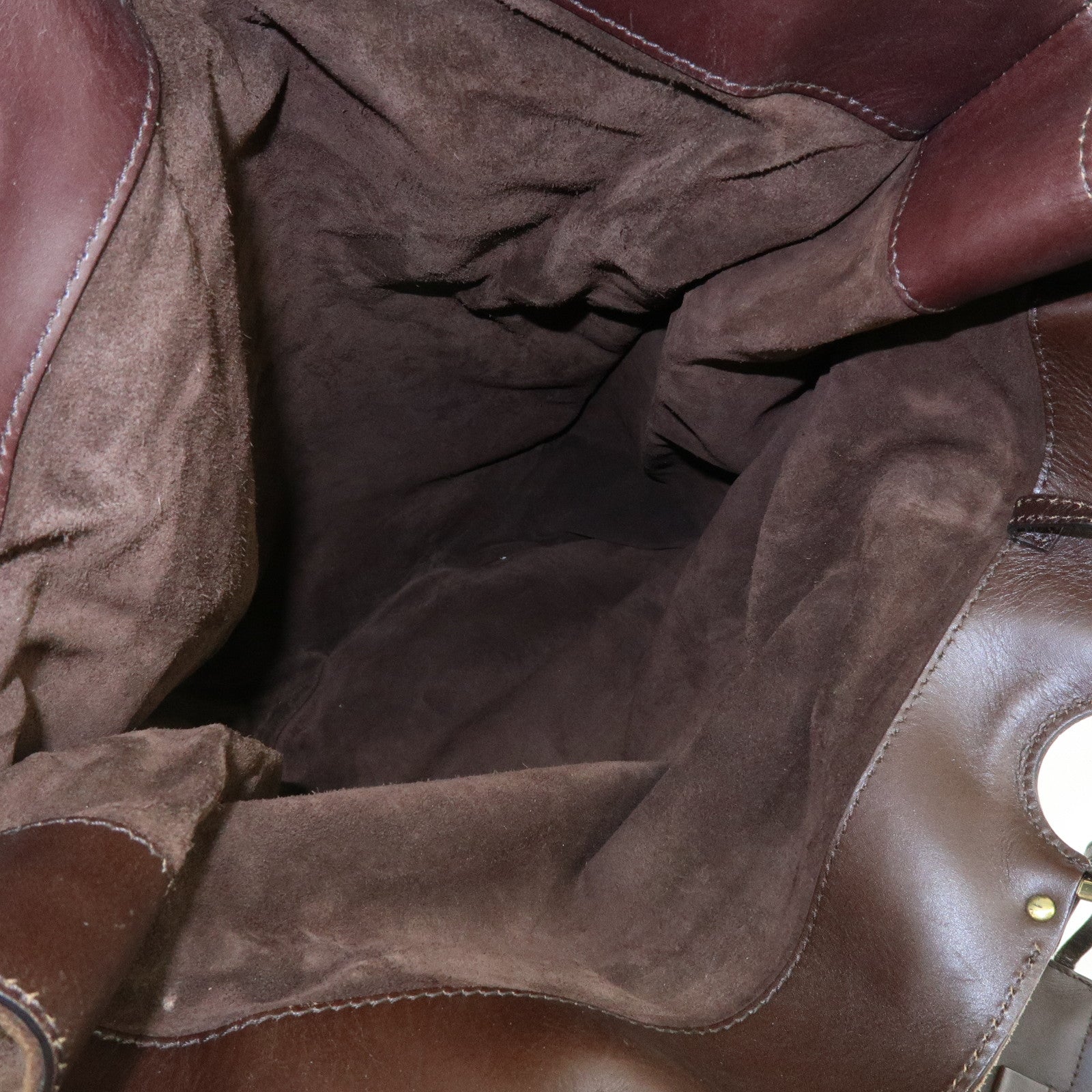 GUCCI Suede Leather Tote Bag Hand Bag Brown 95374