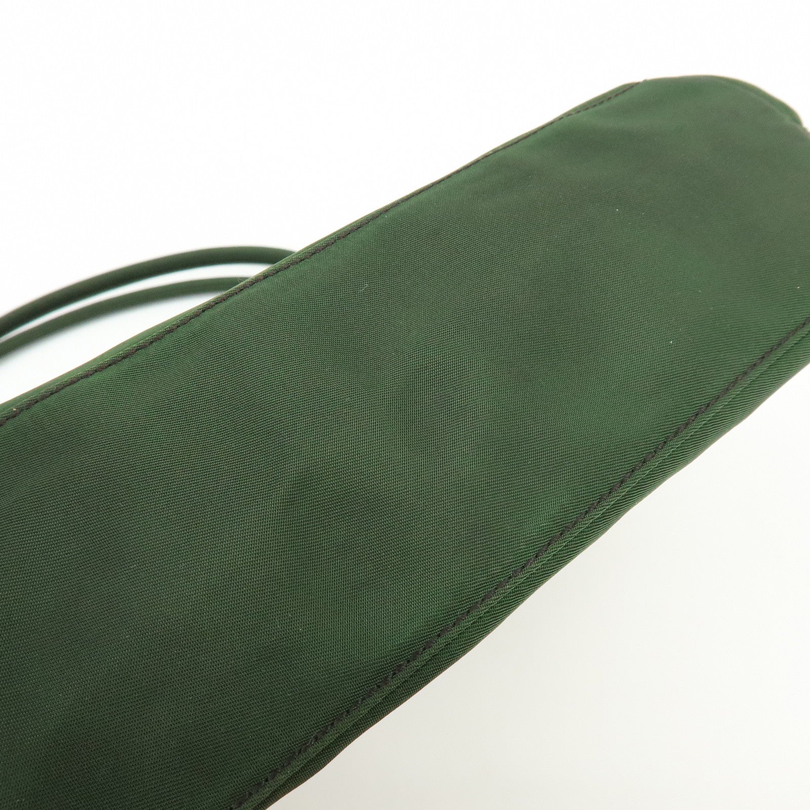 PRADA Triangle Logo Nylon Shoulder Bag Hand Bag Green B6242