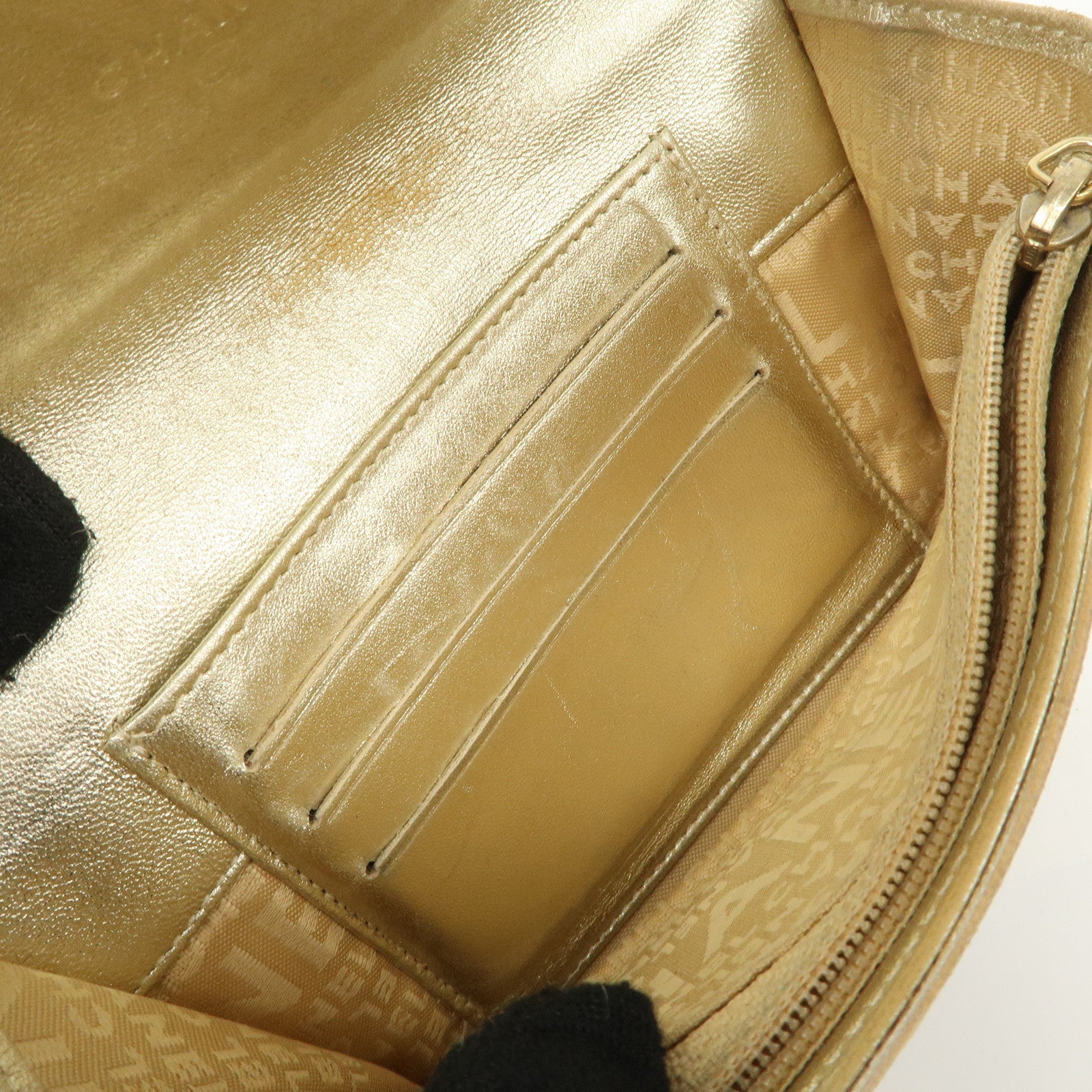 CHANEL COCO Mark Denim Bi-fold Wallet Indigo Blue A31991 Used