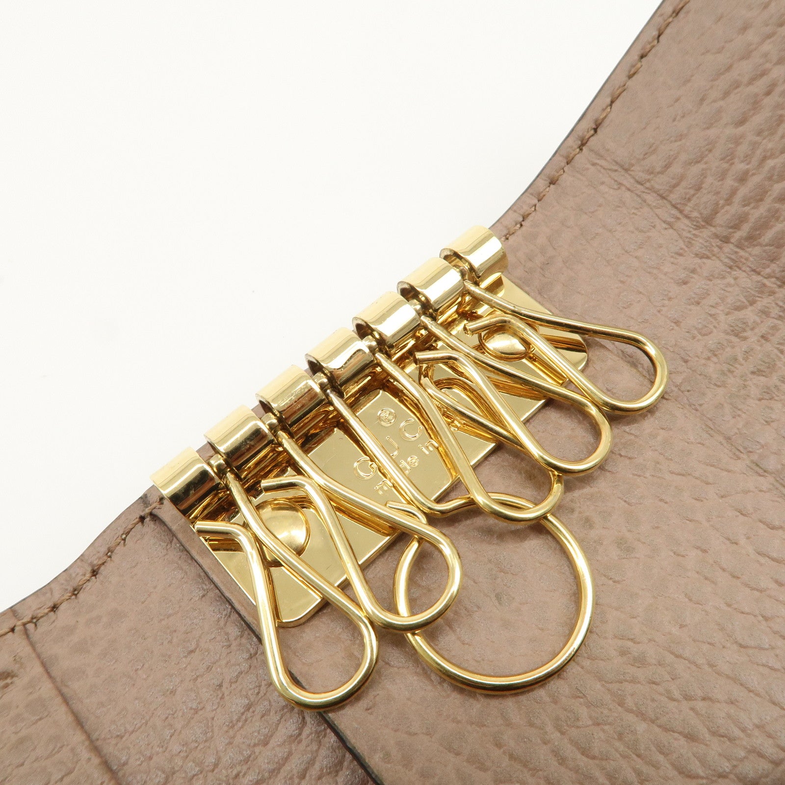GUCCI GG Marmont GG Supreme 6 Key Case Key Holder Beige 456118