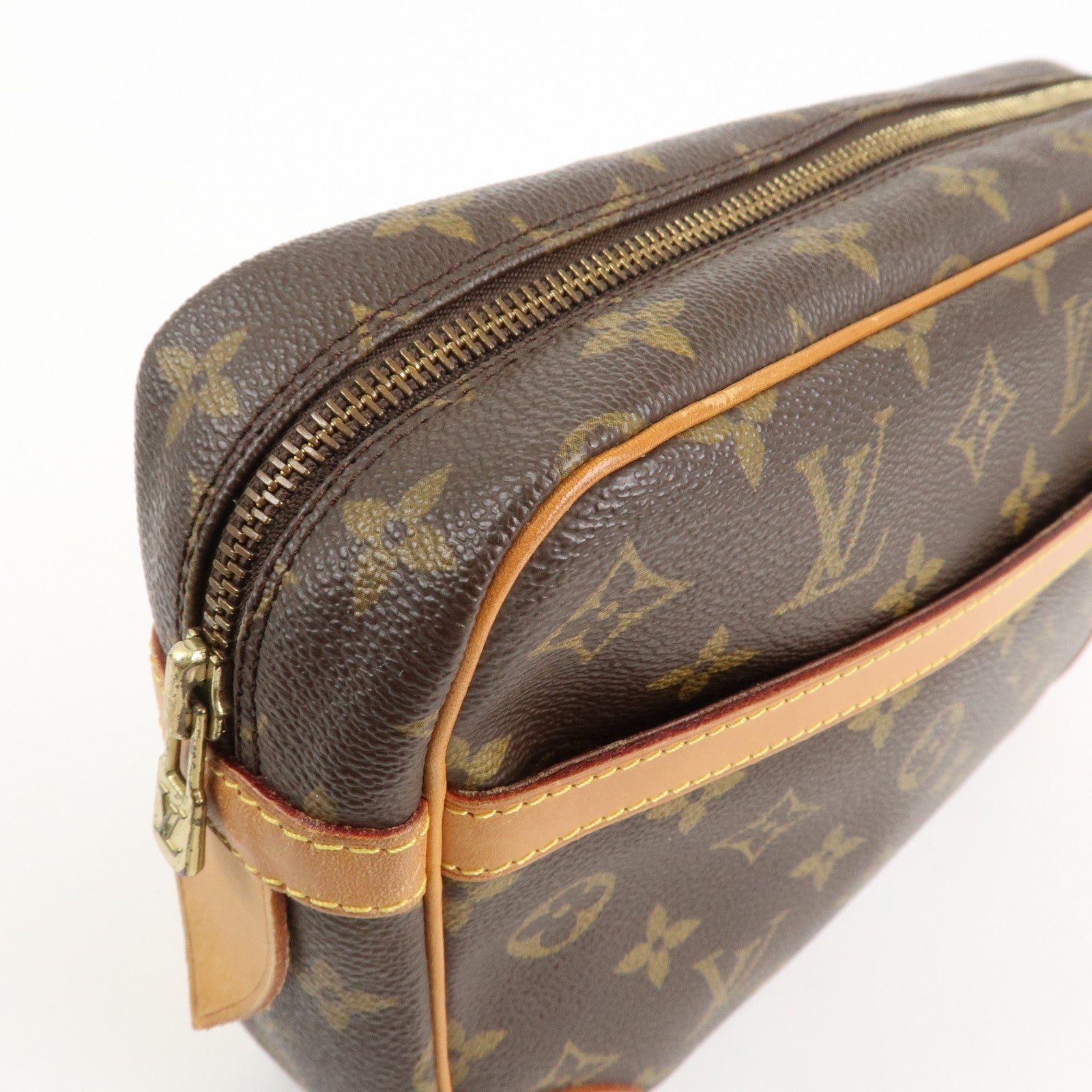 Louis Vuitton Monogram Compiegne 28 Pouch Clutch Bag Brown M51845