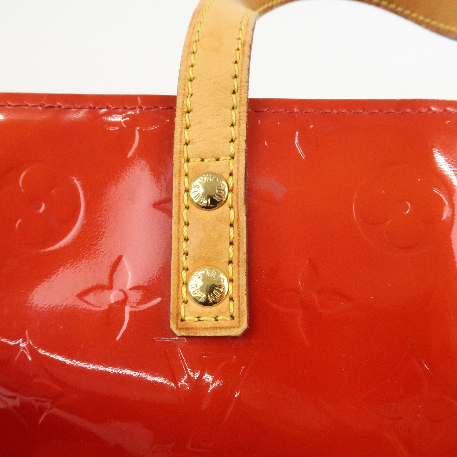 Louis Vuitton Monogram Vernis Lead PM Hand Bag Rouge M91088