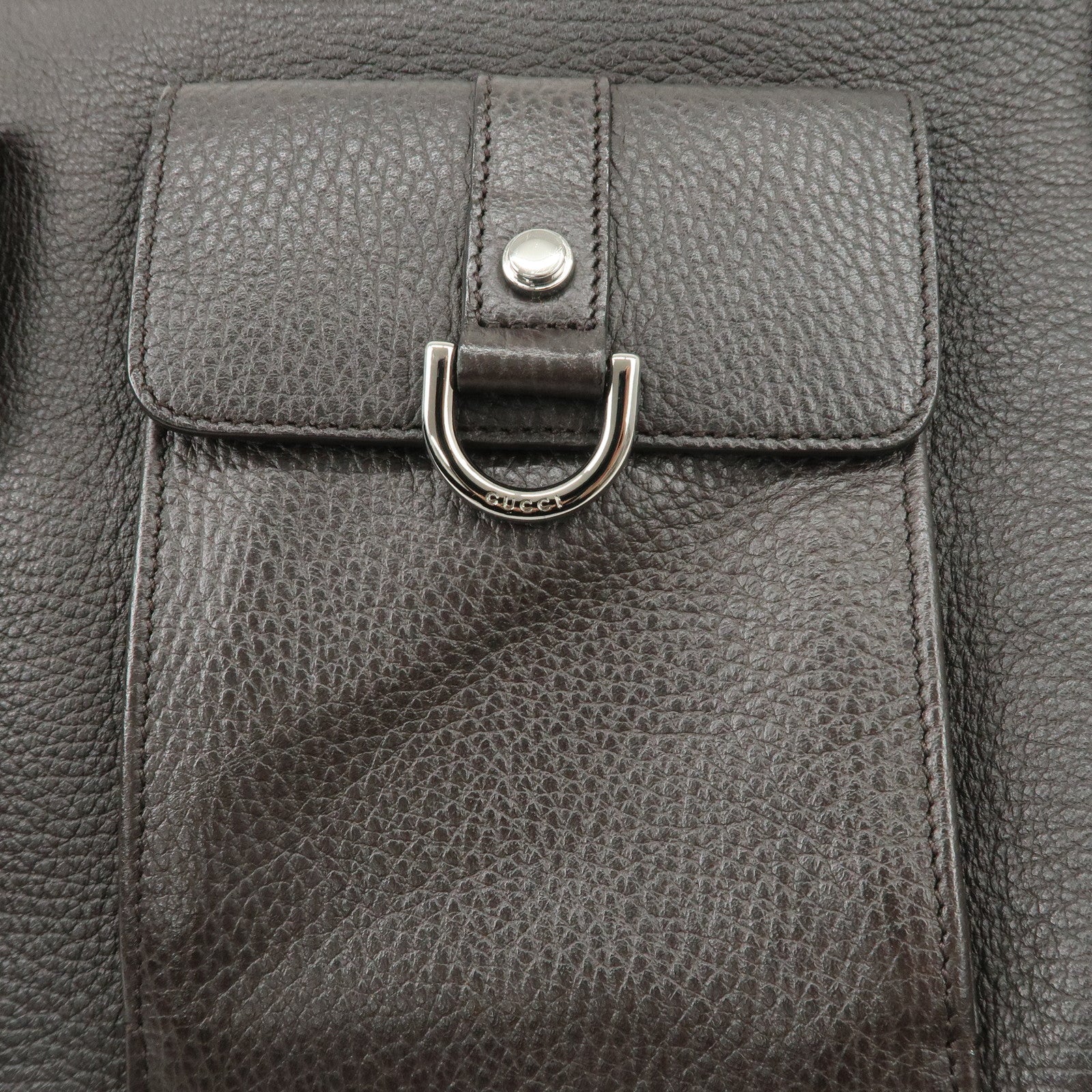 GUCCI Abbey Leather Shoulder Bag Hand Bag Dark Brown 293581 Used