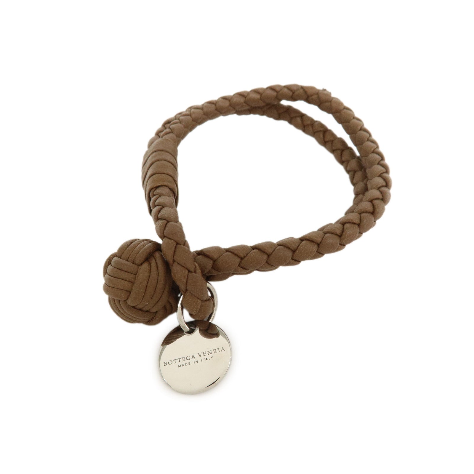 BOTTEGA VENETA Intrecciato Nappa Leather Bracelet S Brown