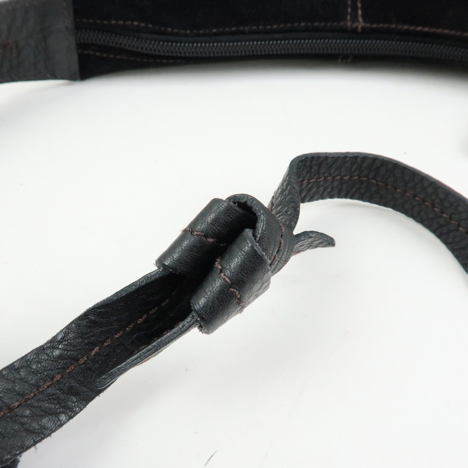 MIU MIU Suede Leather Shoulder Bag Crossbody Bag Black