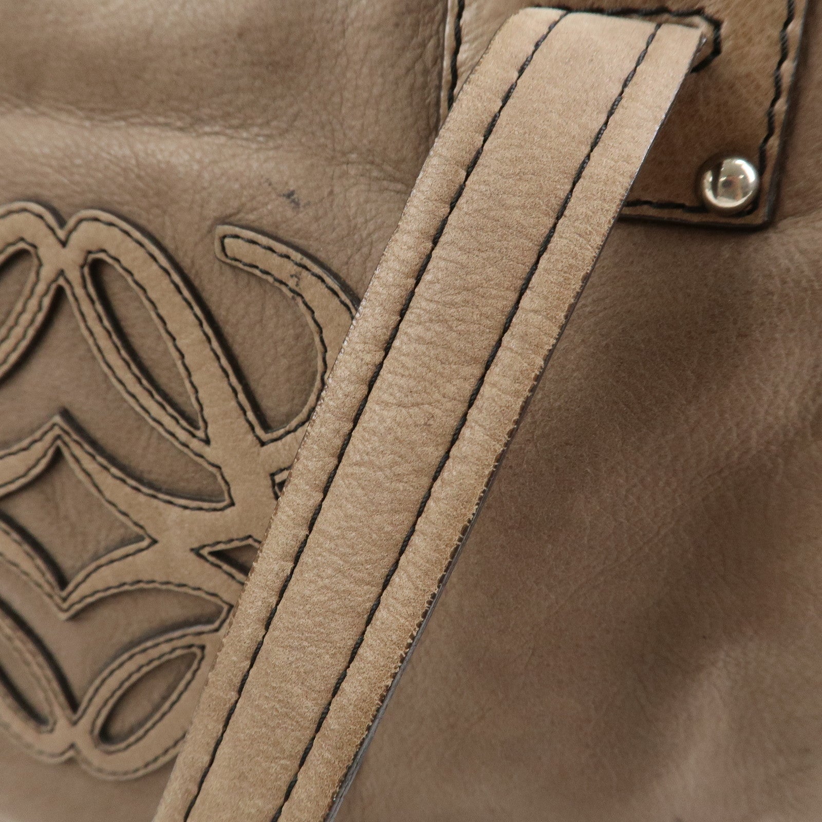 LOEWE Anagram Bolso Leather 2Way Bag Shoulder Bag Light Brown