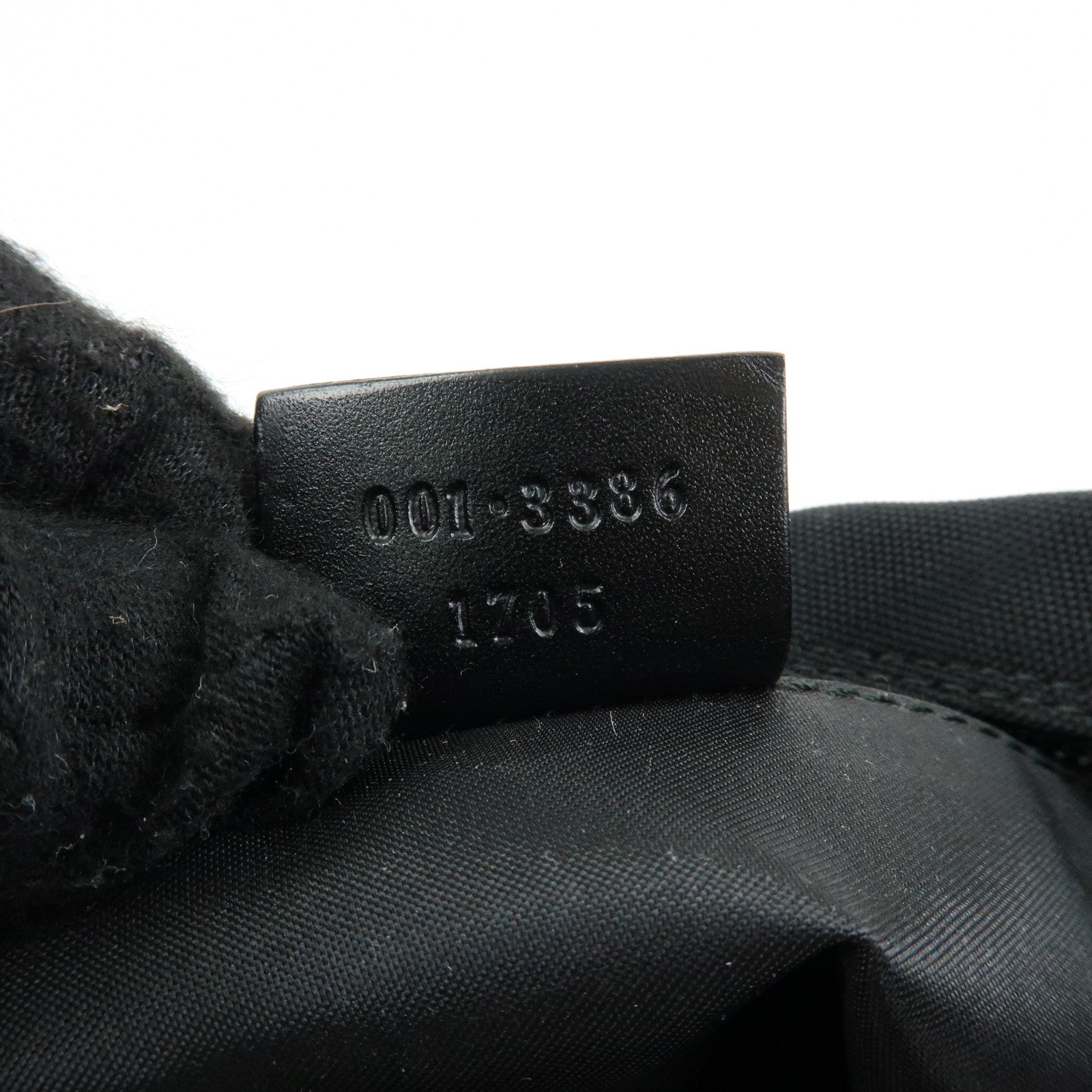 GUCCI Logo Nylon Leather Shoulder Bag Black 001・3386
