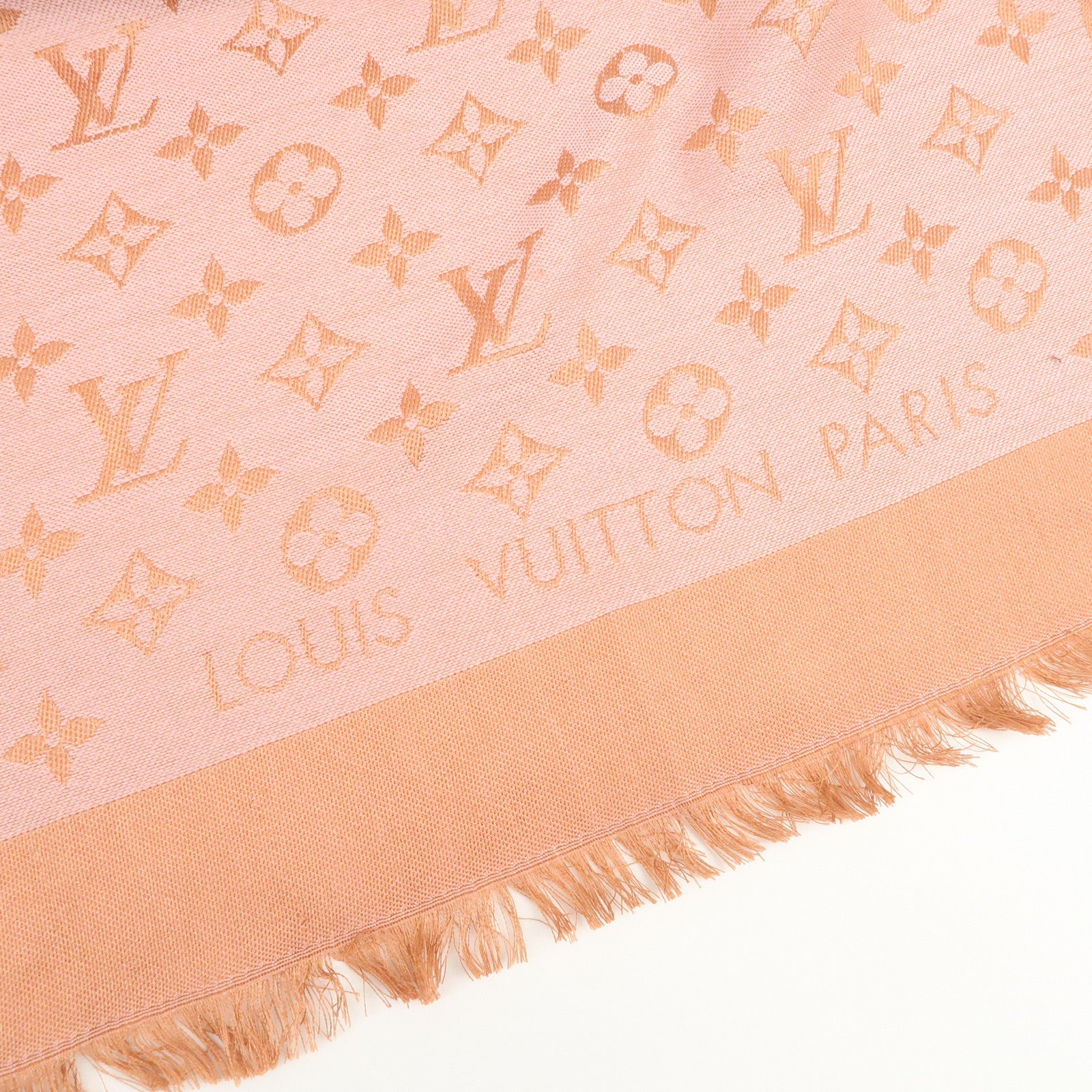 Louis Vuitton Shawl Monogram Neo Denim Silk 100% Wool Scarf M70642
