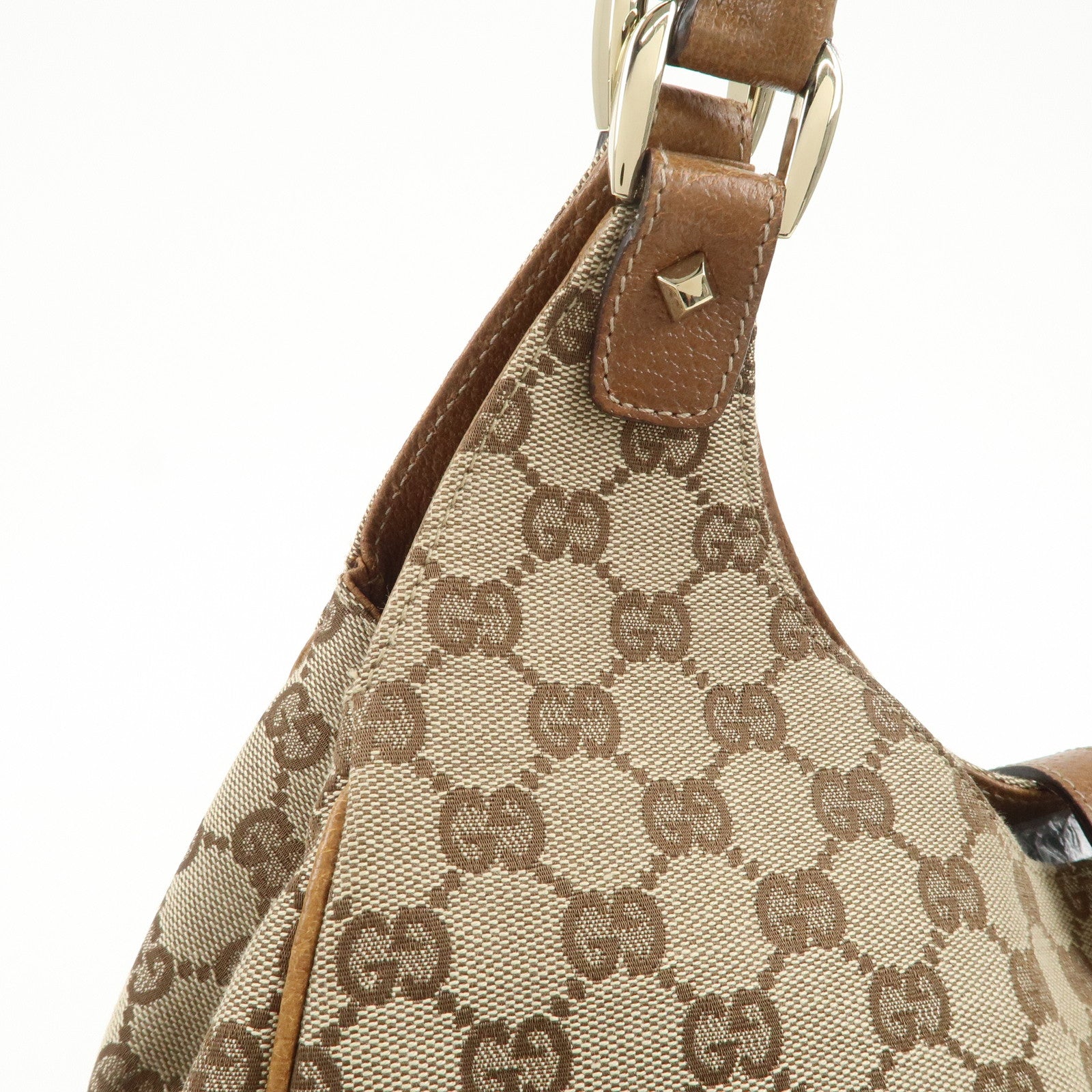 GUCCI New Jackie GG Monogram Canvas Leather Shoulder Bag 124404