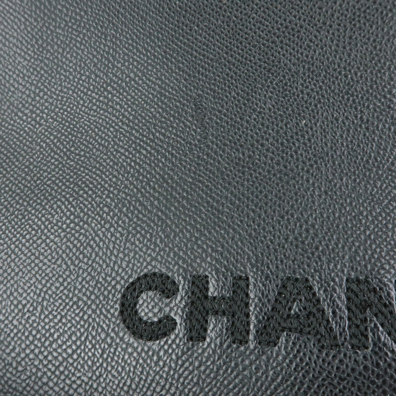 CHANEL Logo Calf Leather Tote Bag Shoulder Bag Hand Bag Black