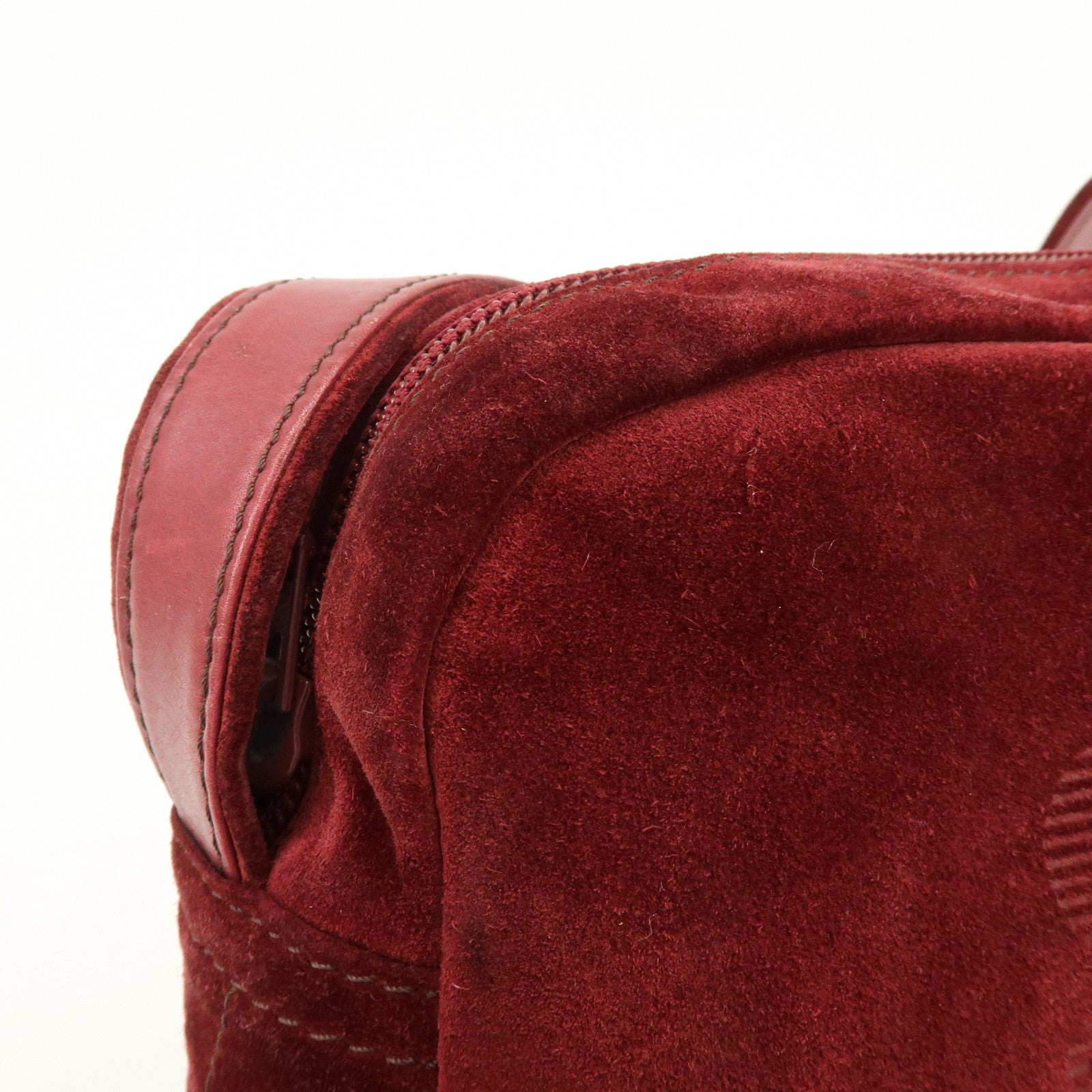 LOEWE Anagram Suede Shoulder Bag Crossbody Bag Bordeaux