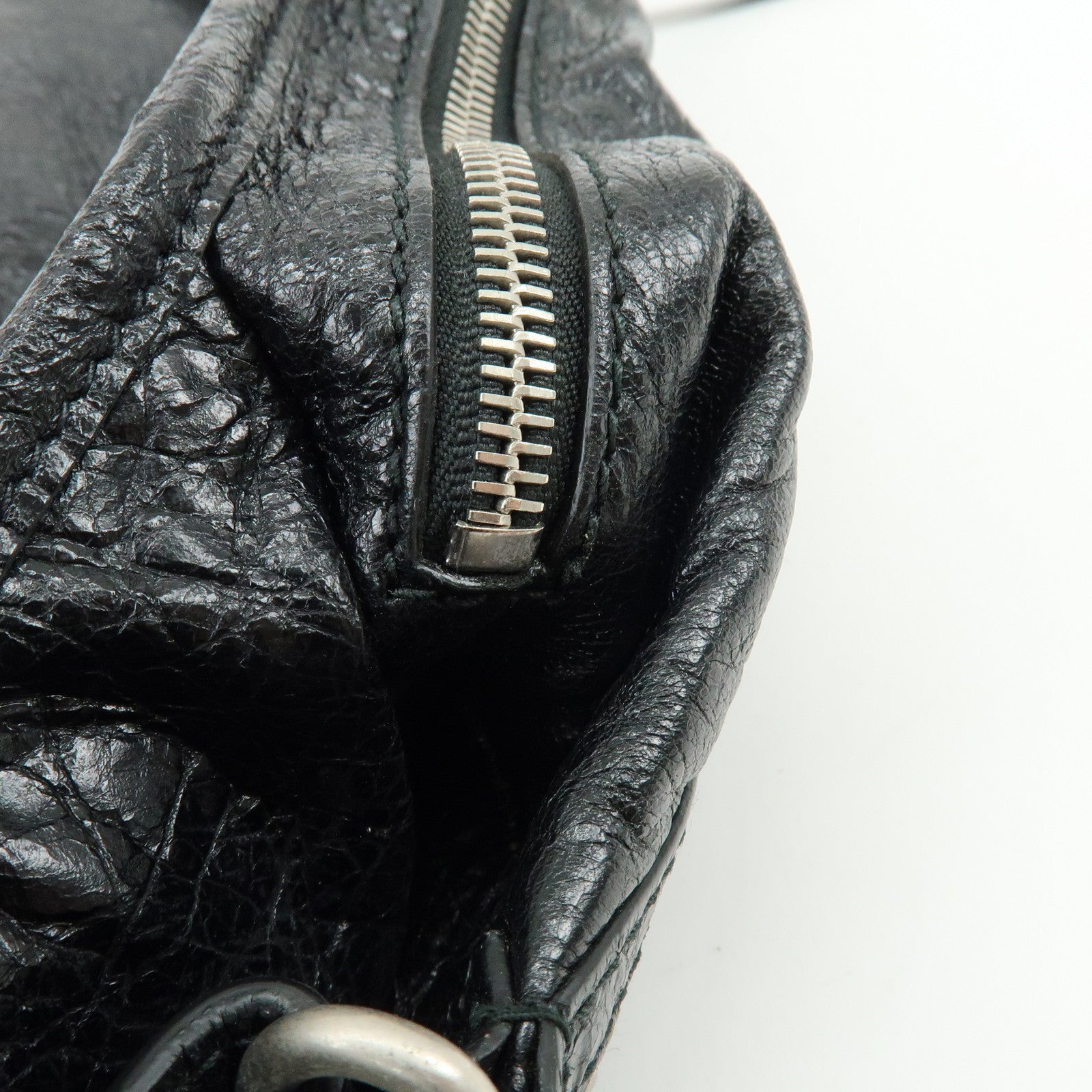 BALENCIAGA Neo Lift Leather Waist Bag Body Bag Black 542013