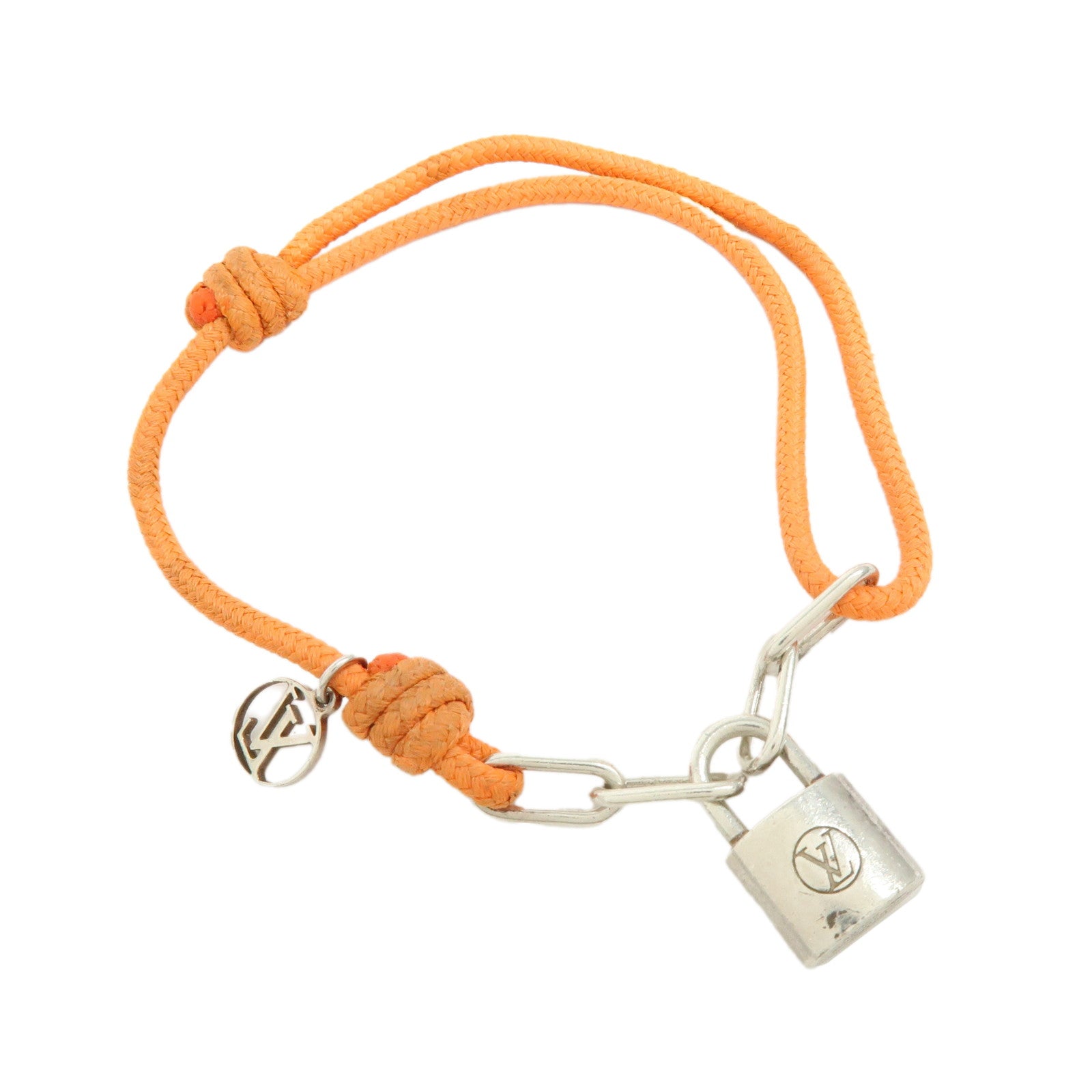 Louis Vuitton Silver Lockit Virgil Abloh Bracelet Orange Q95865
