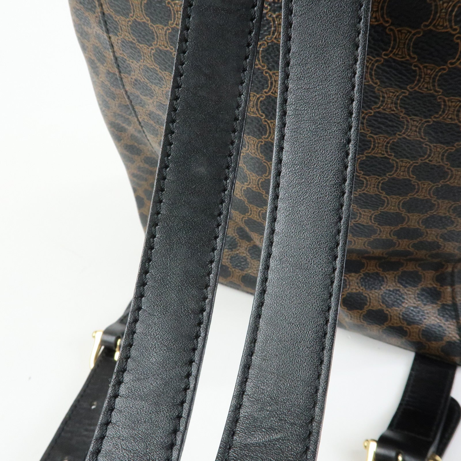 CELINE Macadam PVC Leather Backpack Black Brown
