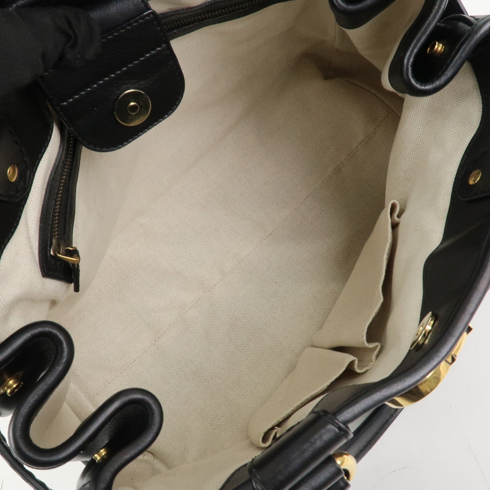 GUCCI GG Running Calf Leather Tote Bag Hand Bag Black 247183