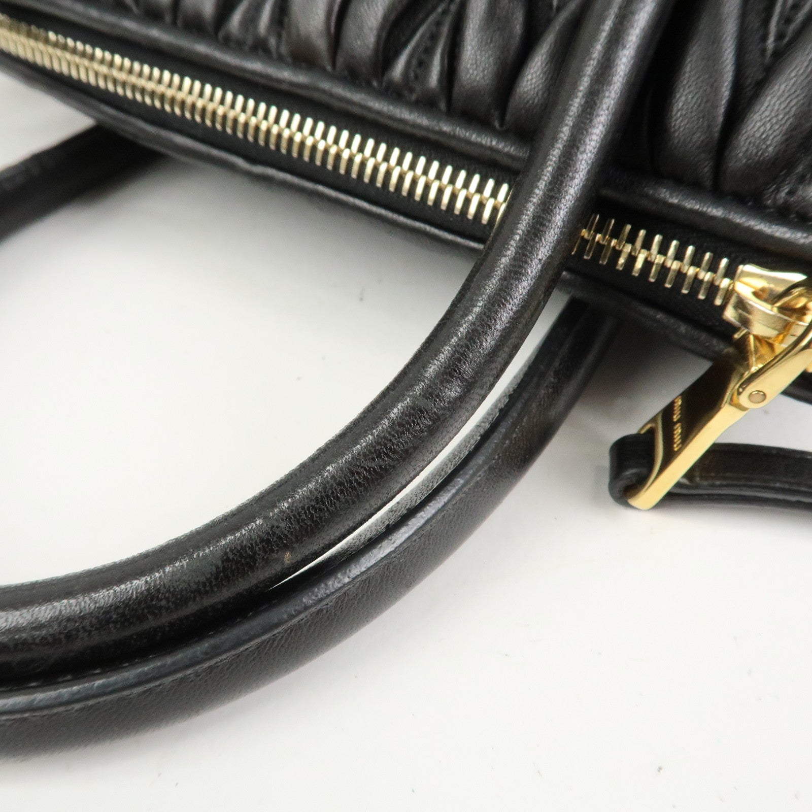 MIU MIU Matelasse Leather 2Way Bag Hand Bag Shoulder Bag 5BA003