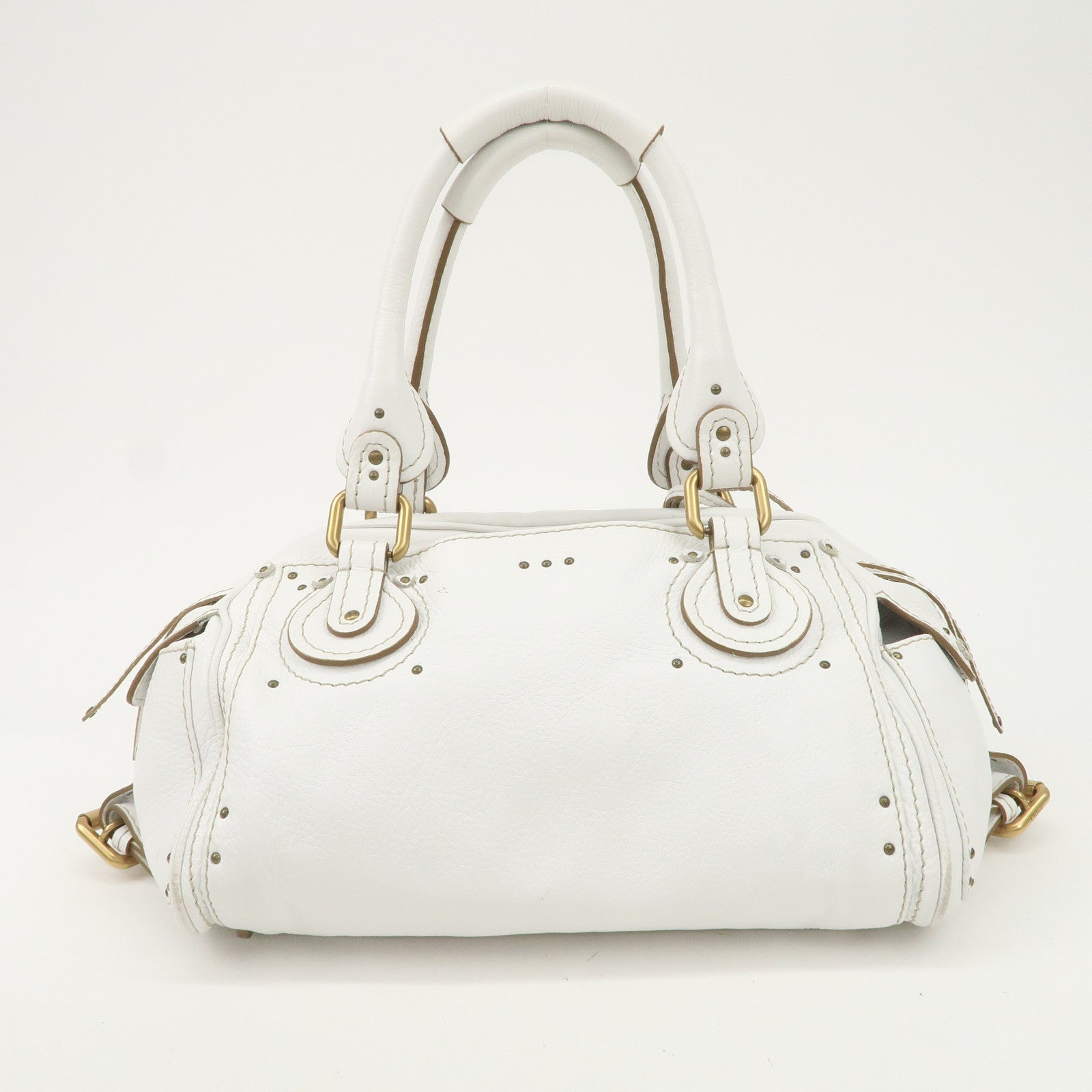 Chloe Padington Leather Hand Bag Shoulder Bag White Used