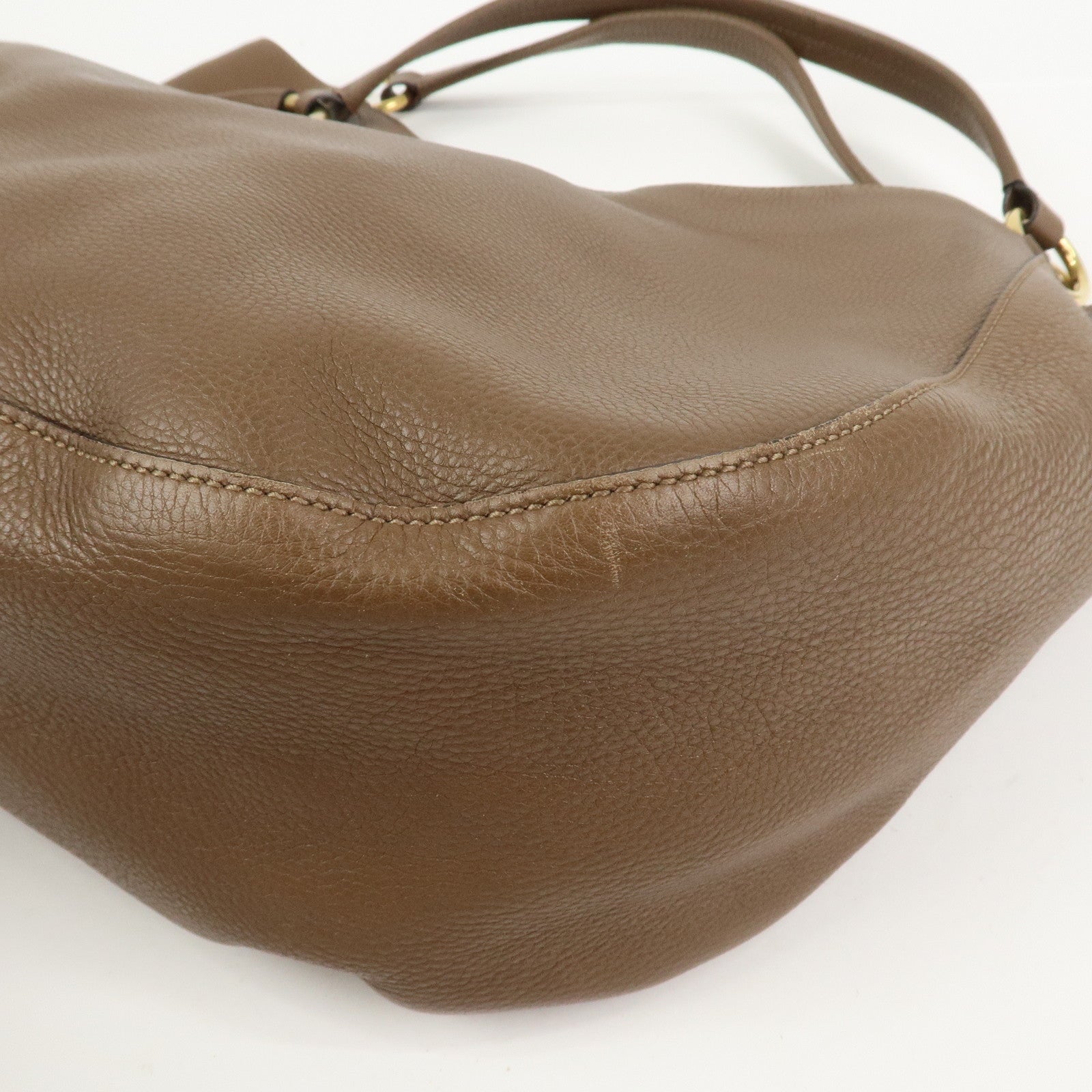 GUCCI Interlocking G Leather Tote Bag Shoulder Bag Brown 309531