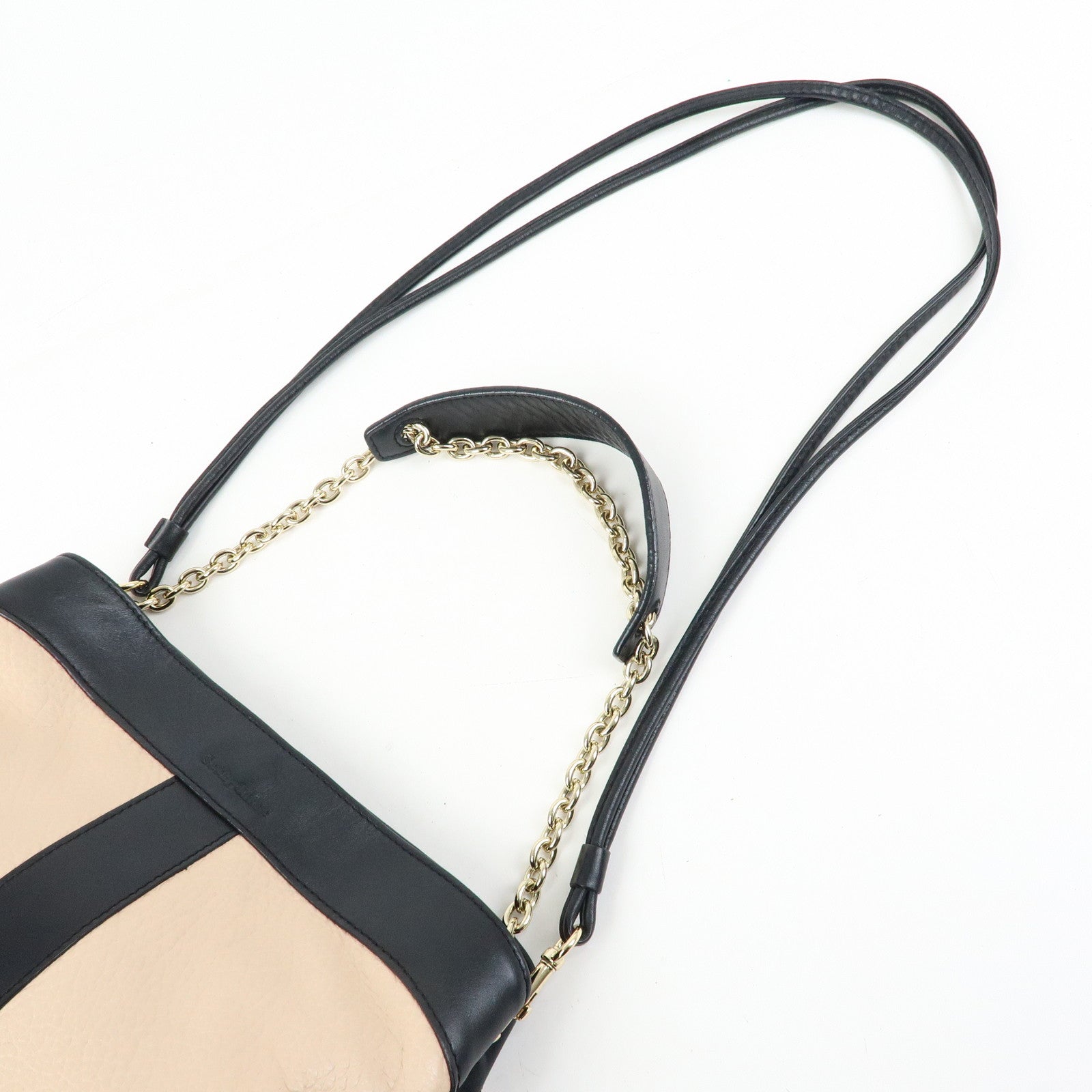 Chloe See By Chloe Leather 2Way Bag Shoulder Bag PInk Beige Black